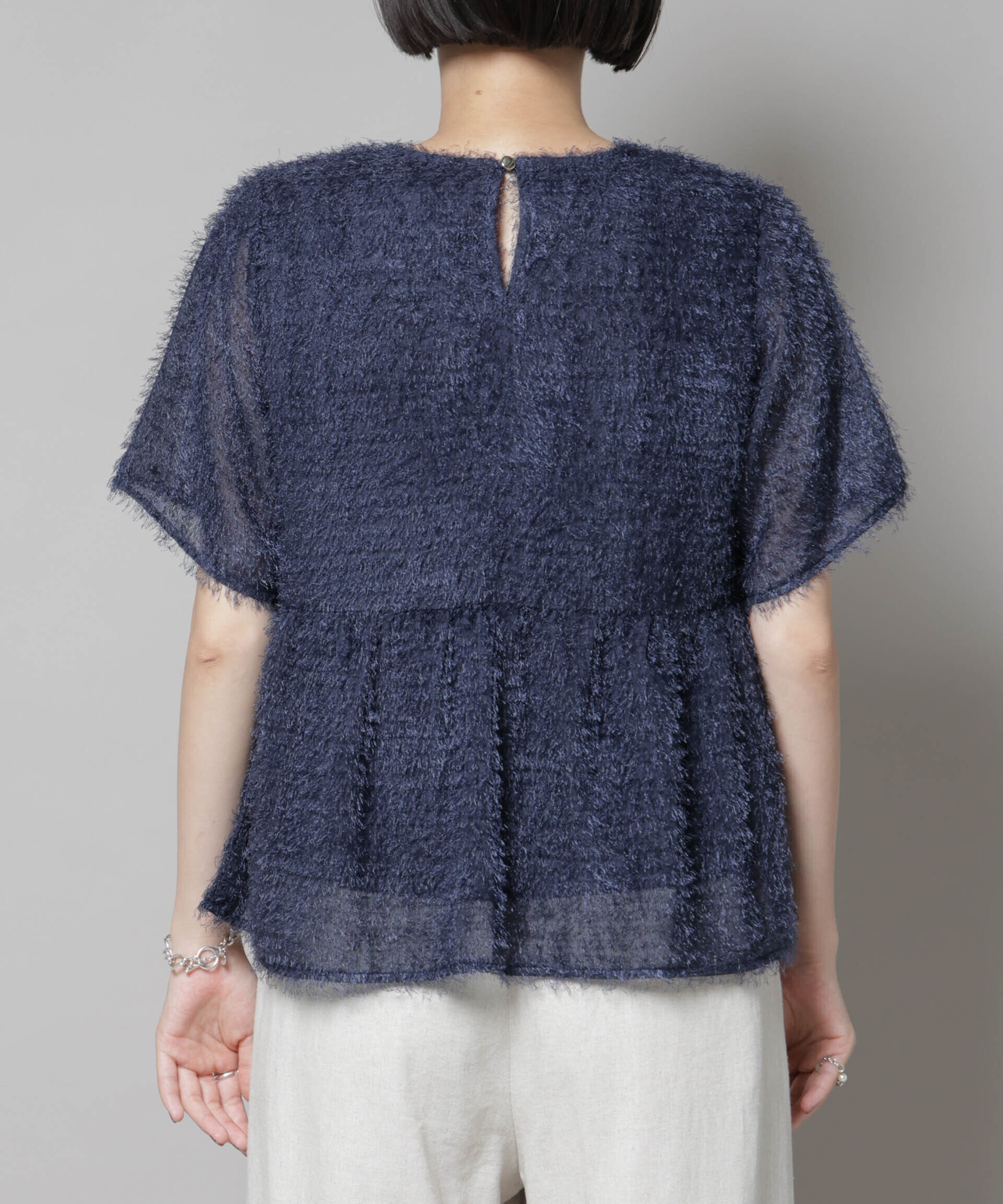 nano･universe「フリンジシフォンギャザーブラウス(セットアップ可)」|シャツ・ブラウス|