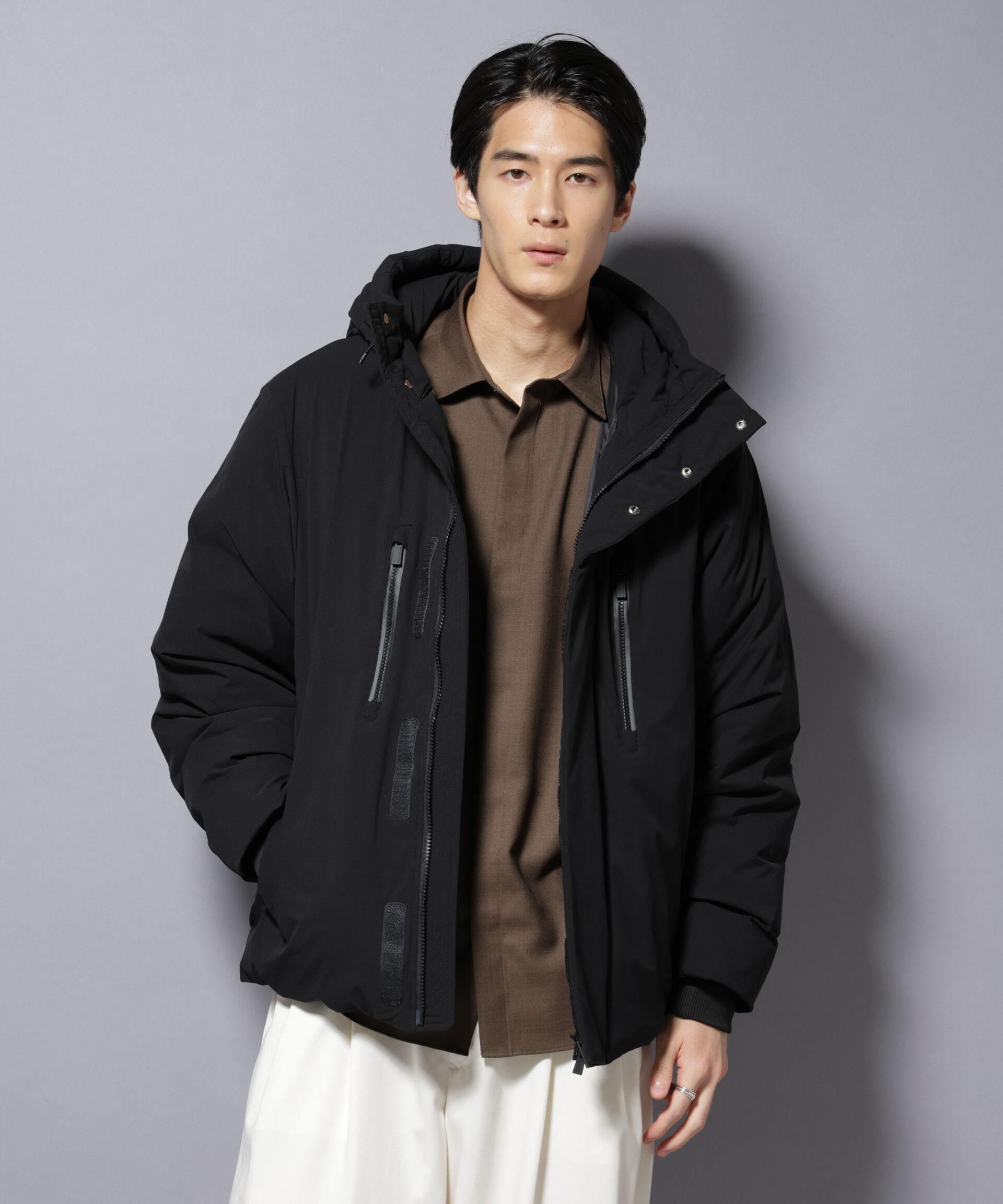 nano･universe「「西川ダウン(R)」SOLOTEXショートダウン」|ダウン|ブラック