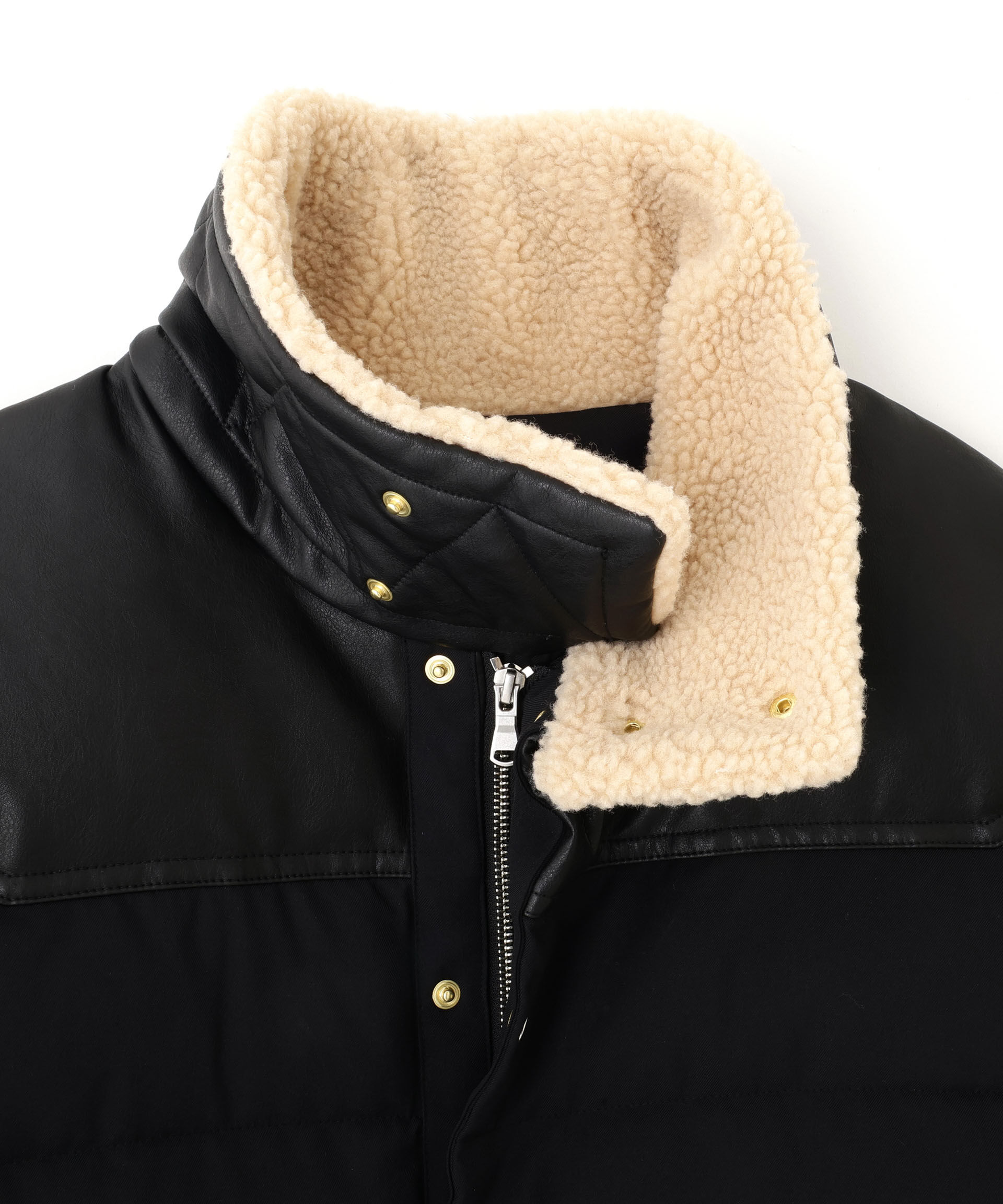 nano･universe「「西川ダウン(R)」ボアカラーサージショートダウン」|ダウン|