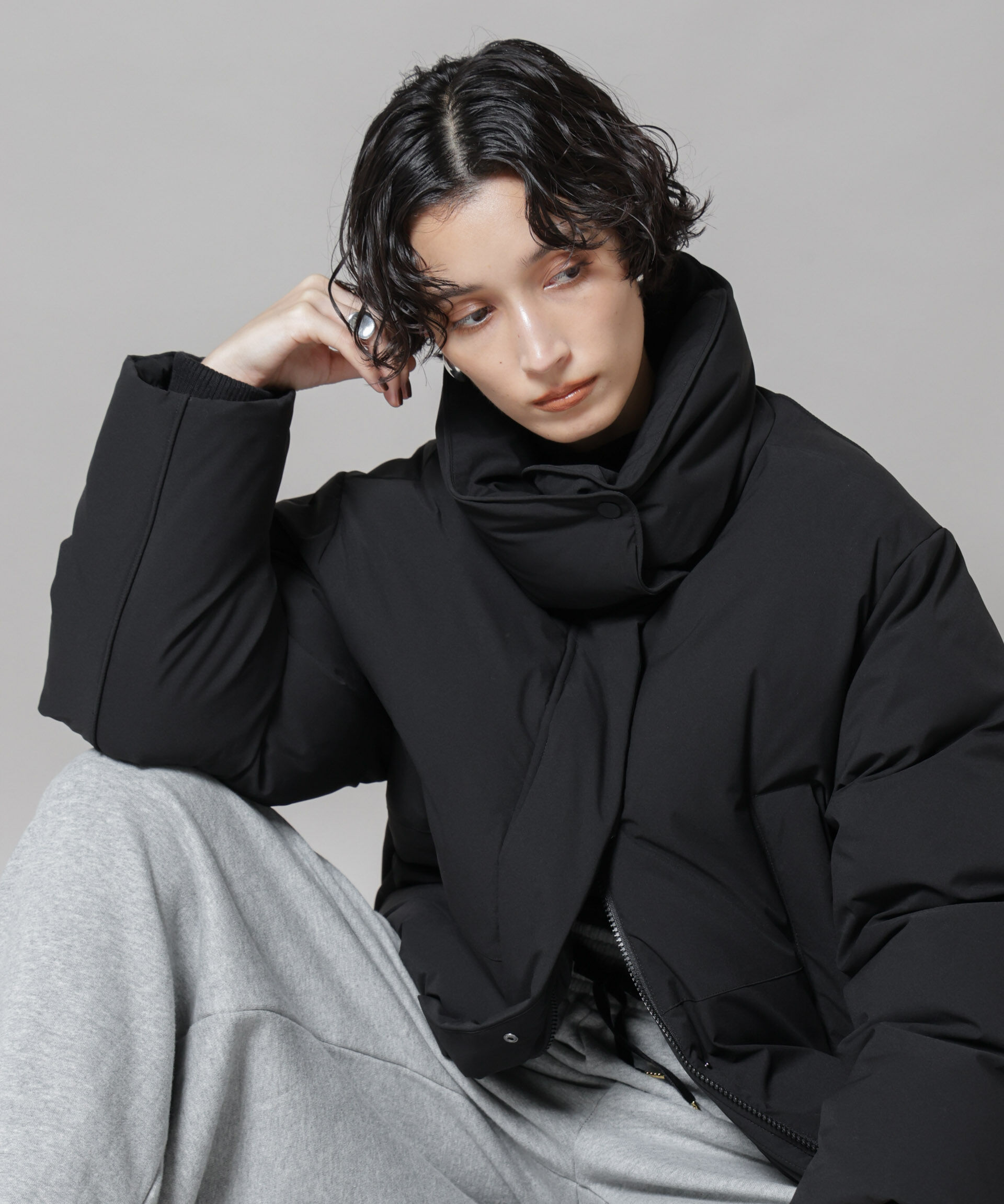 nano･universe「「西川ダウン(R)」ソロテックスショートダウン」|ダウン|ブラック