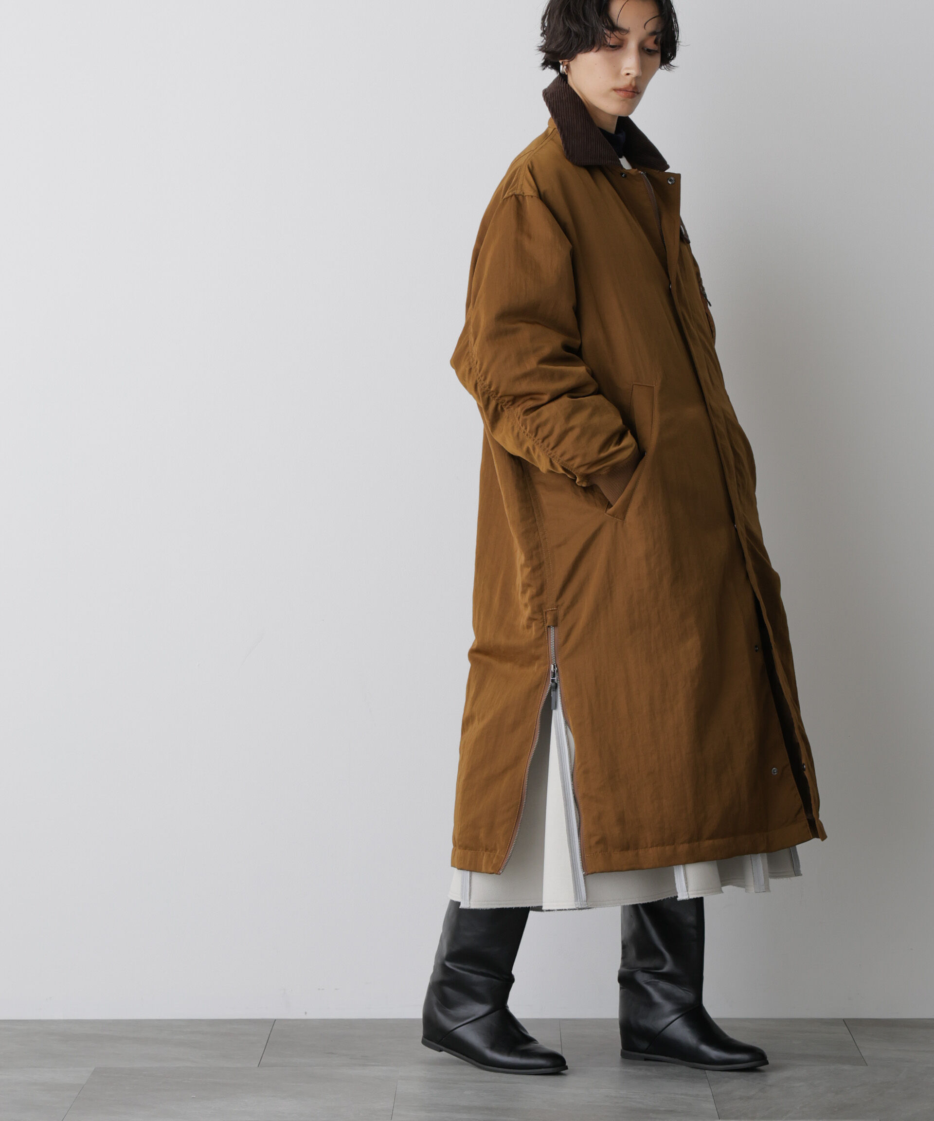 nano･universe「「STEVELOUR」「西川ダウン(R)」ミリタリーロングコート」|ダウン|