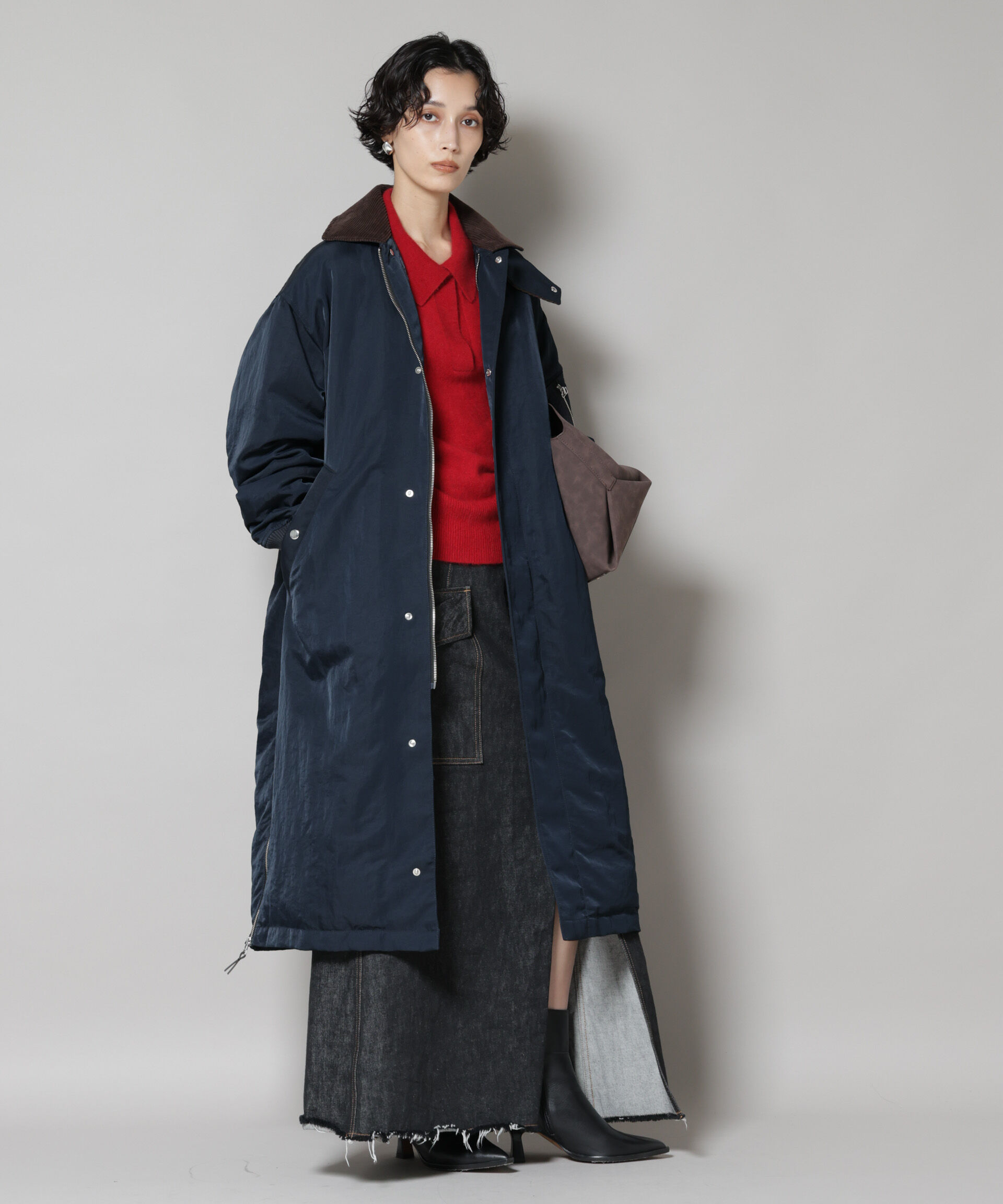 nano･universe「「STEVELOUR」「西川ダウン(R)」ミリタリーロングコート」|ダウン|