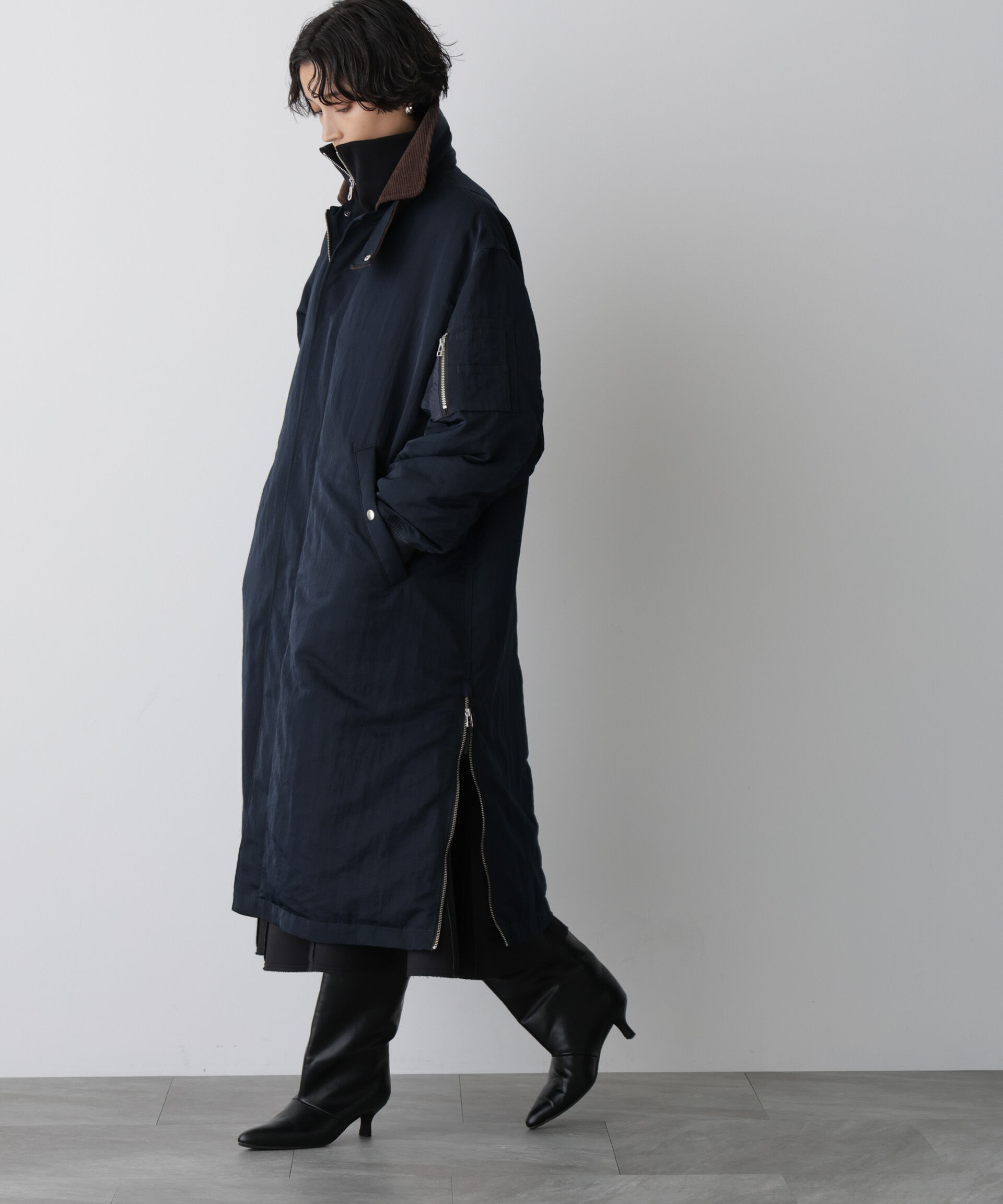 nano･universe「「STEVELOUR」「西川ダウン(R)」ミリタリーロングコート」|ダウン|