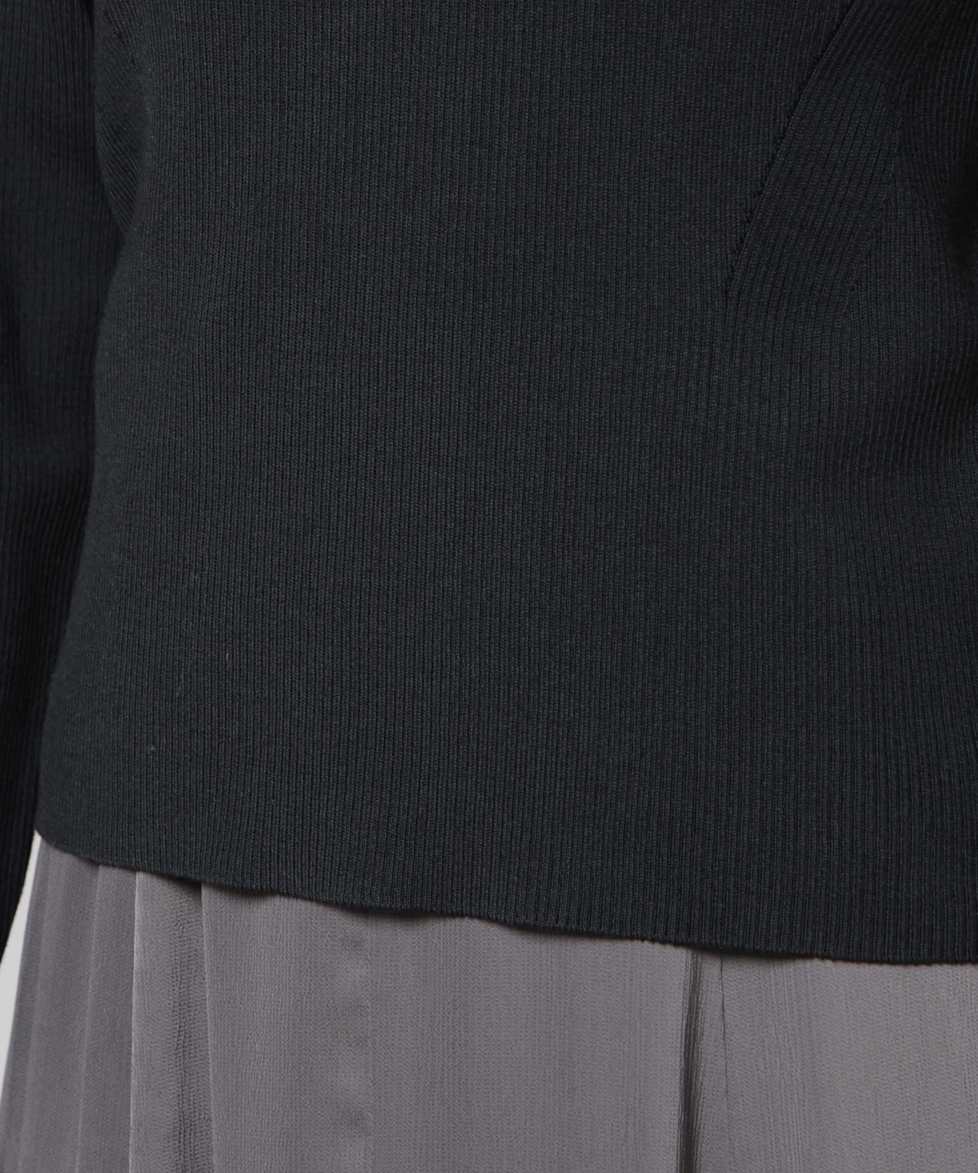 nano･universe「CICA&UVカット加工クルーネックリブニット」|ニット・セーター|