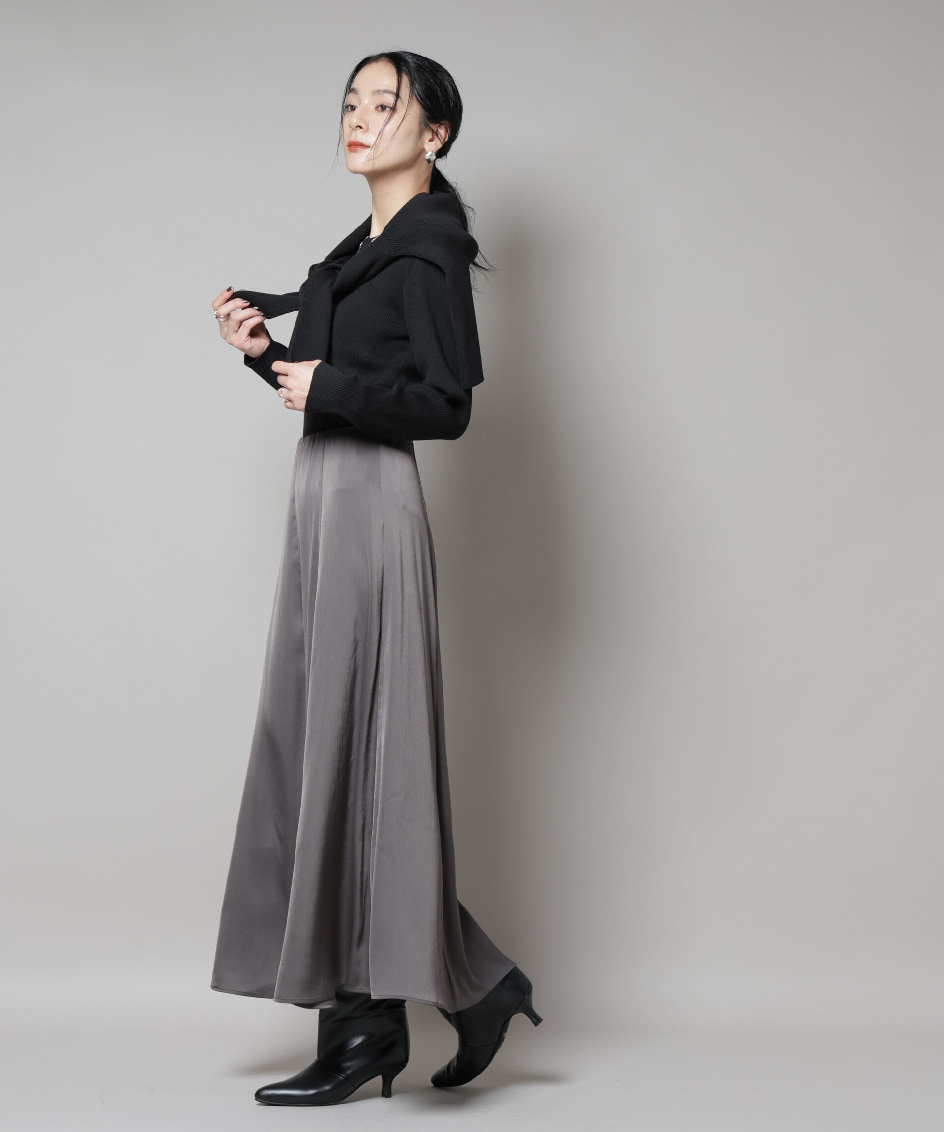 nano･universe「CICA&UVカット加工クルーネックリブニット」|ニット・セーター|