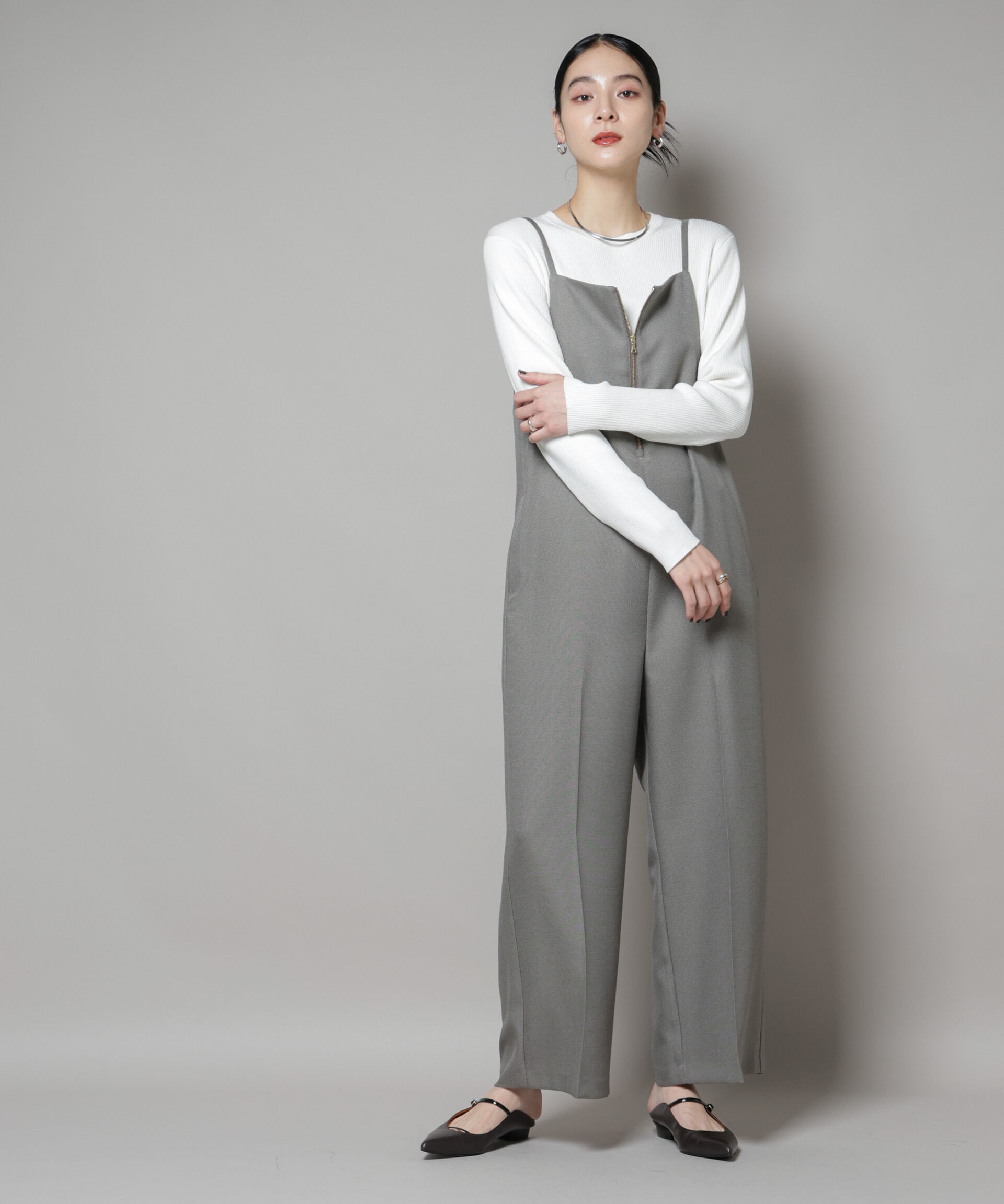 nano･universe「CICA&UVカット加工クルーネックリブニット」|ニット・セーター|