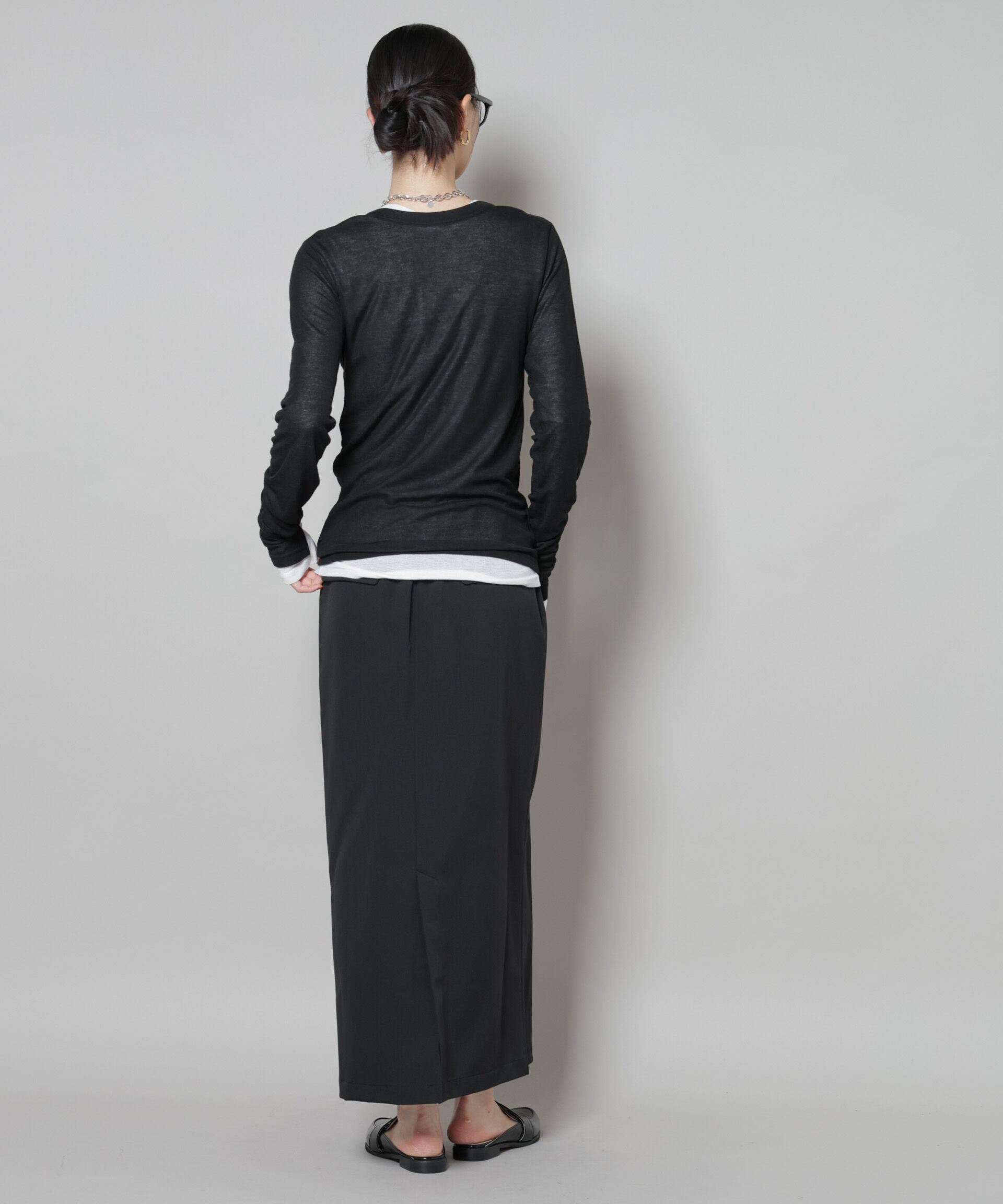 nano･universe「スーツライクIラインロングスカート」|スカート|