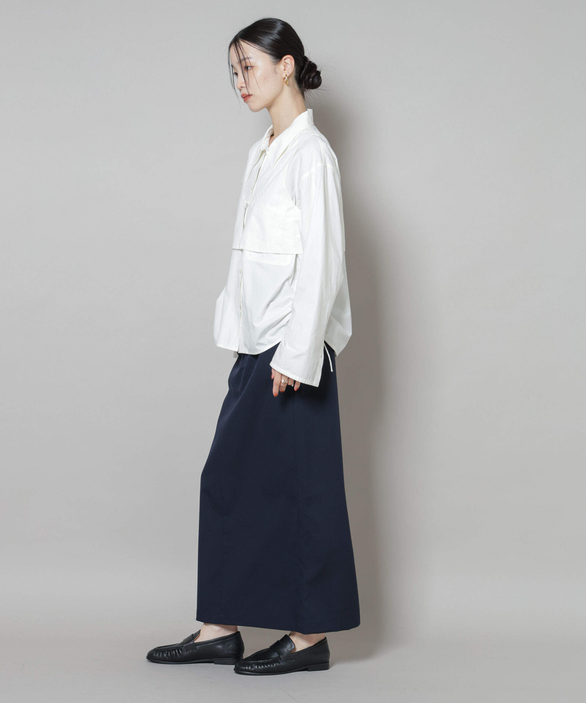 nano･universe「スーツライクIラインロングスカート」|スカート|