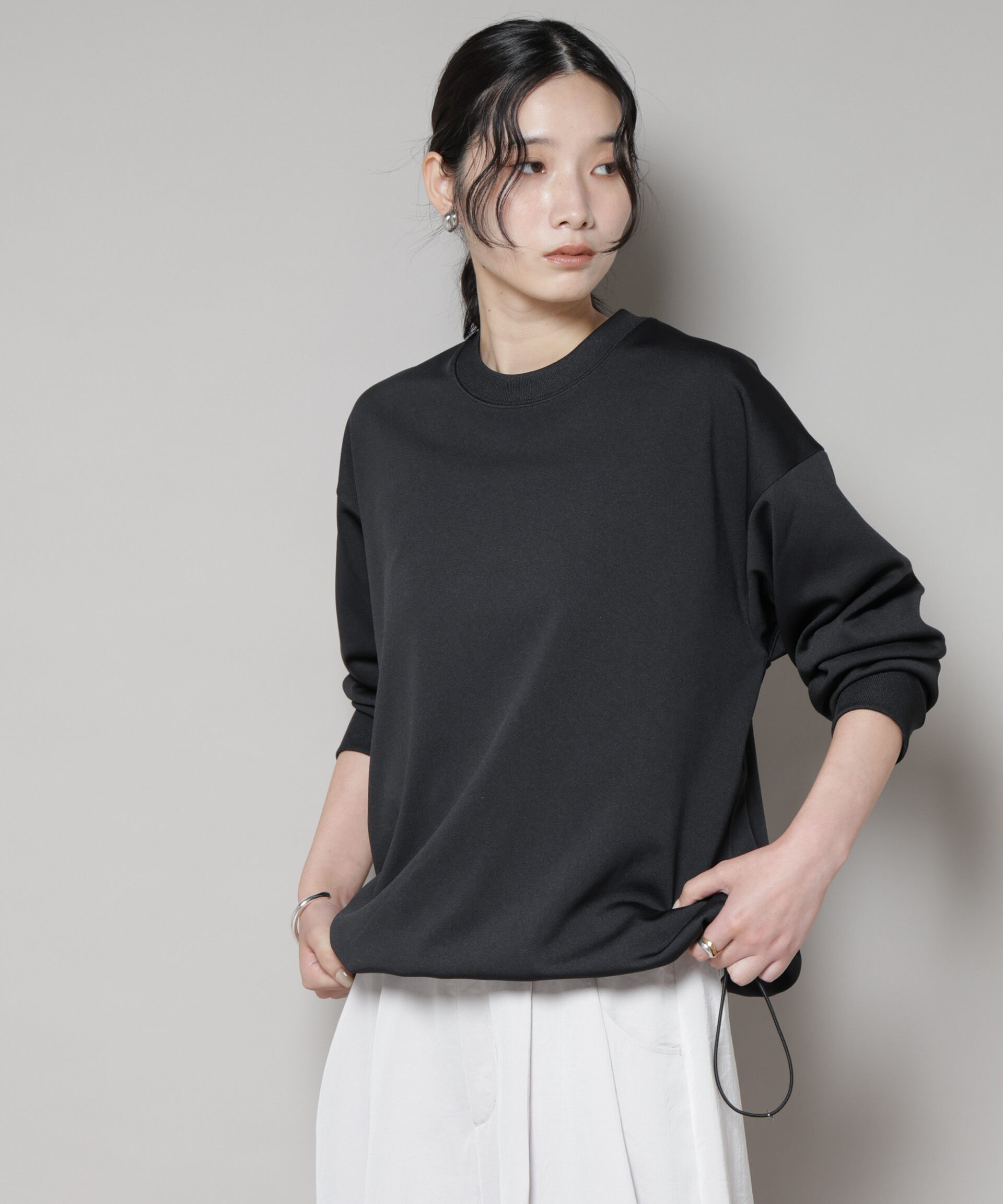 nano･universe「「MC」coveross(R)フリースボンディングクルーネック(セットアップ可)」|Tシャツ・カットソー|