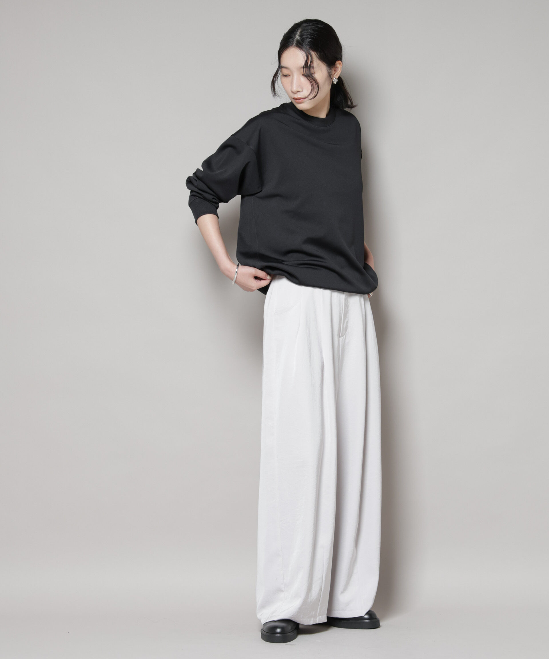 nano･universe「「MC」coveross(R)フリースボンディングクルーネック(セットアップ可)」|Tシャツ・カットソー|