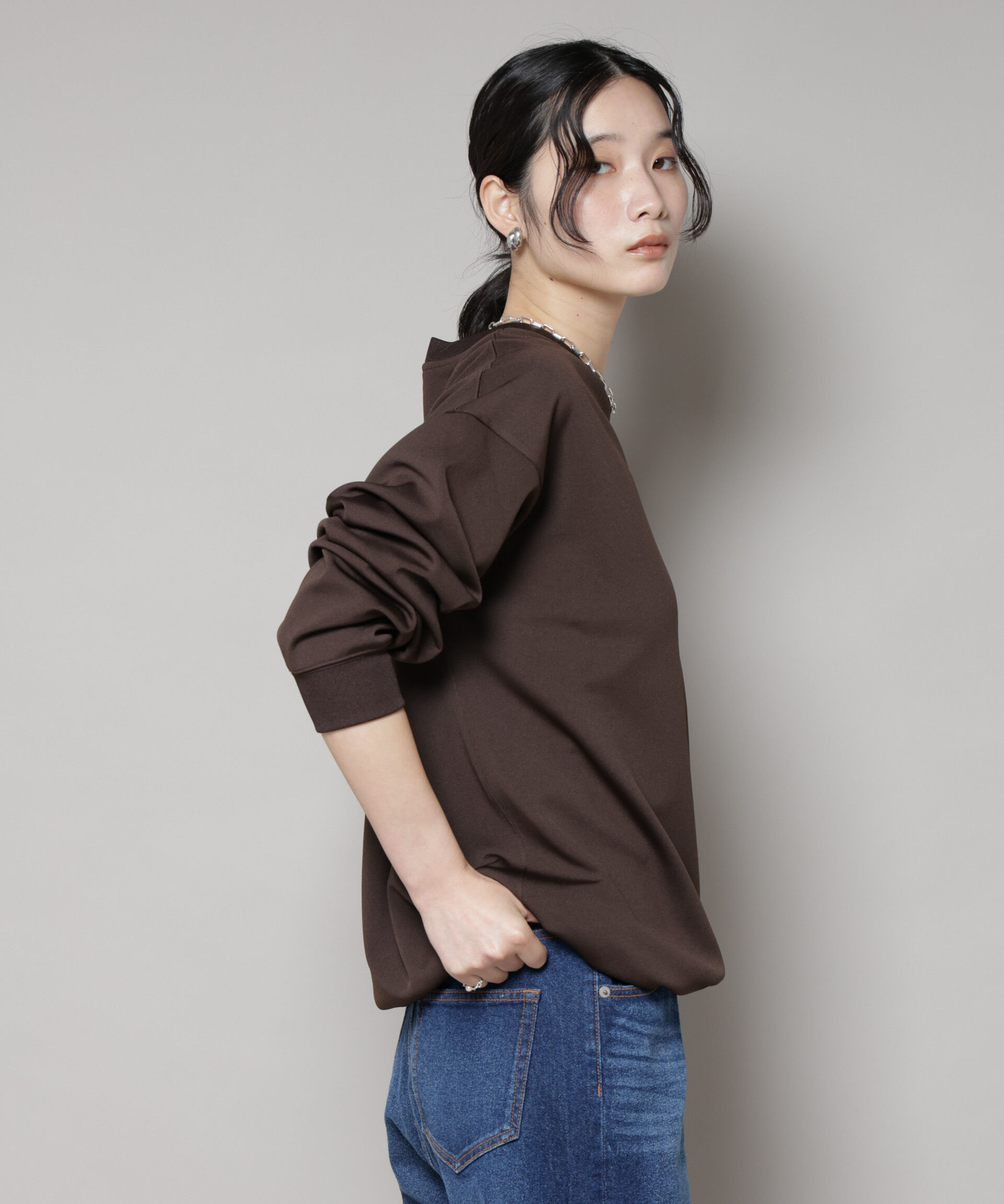 nano･universe「「MC」coveross(R)フリースボンディングクルーネック(セットアップ可)」|Tシャツ・カットソー|