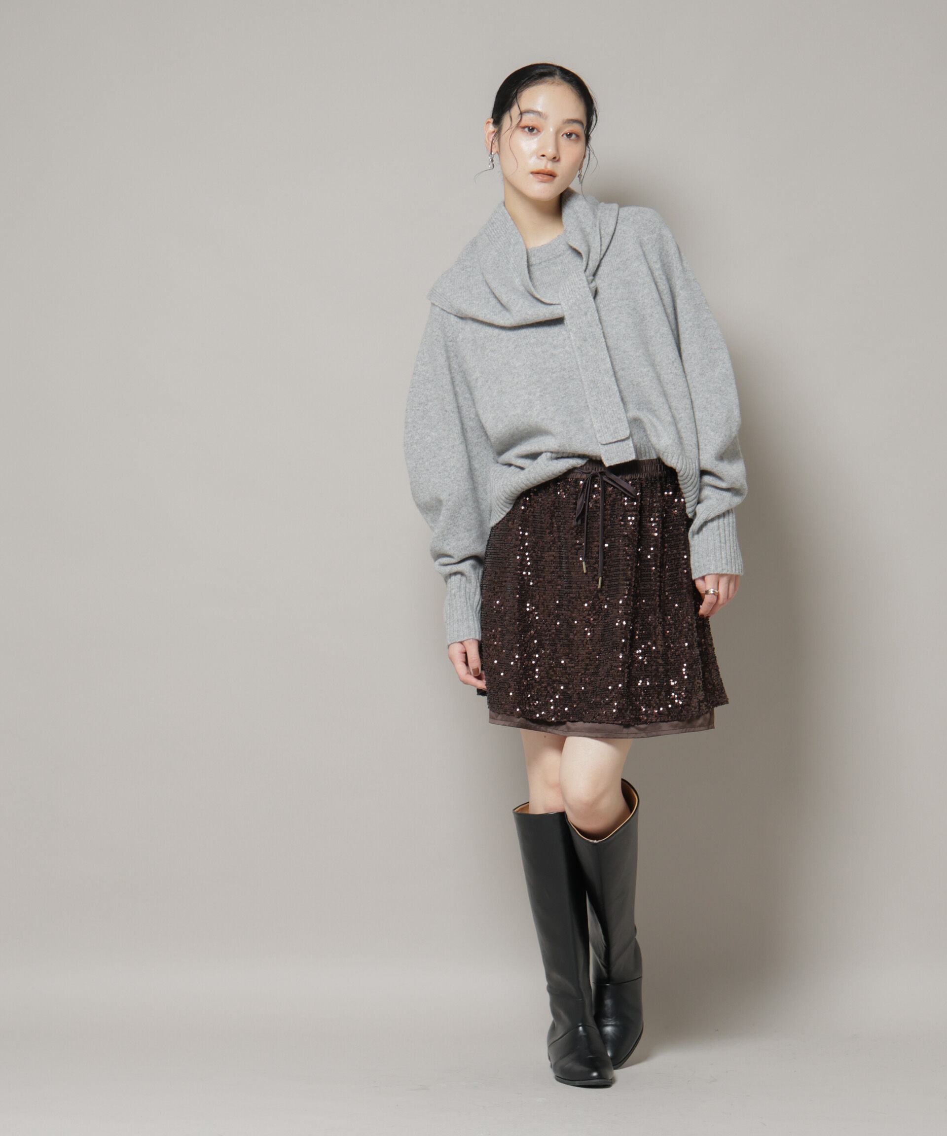 nano･universe「AQUAウールカシミヤクルーネックニットプルオーバー」|ニット・セーター|