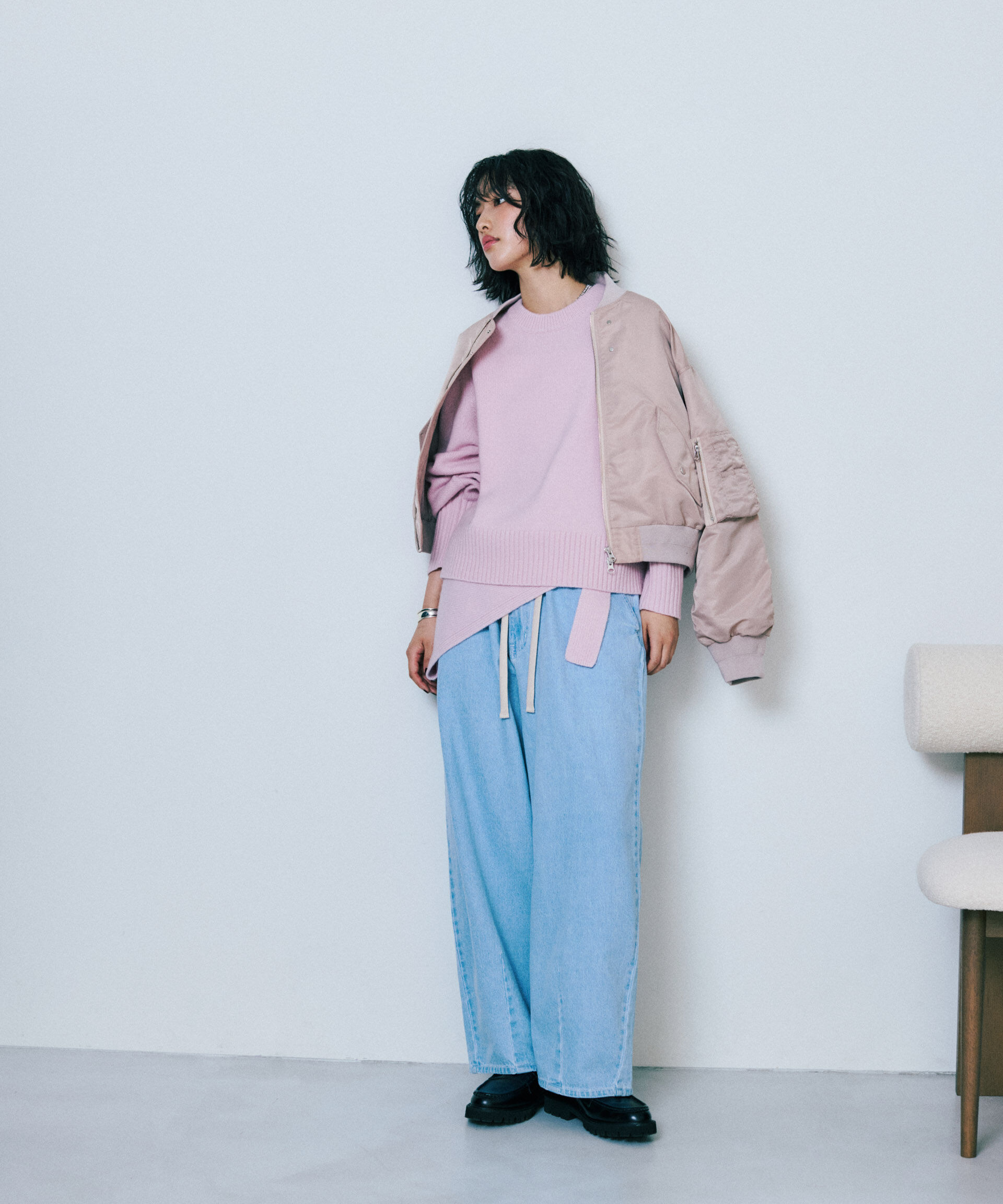 nano･universe「AQUAウールカシミヤクルーネックニットプルオーバー」|ニット・セーター|