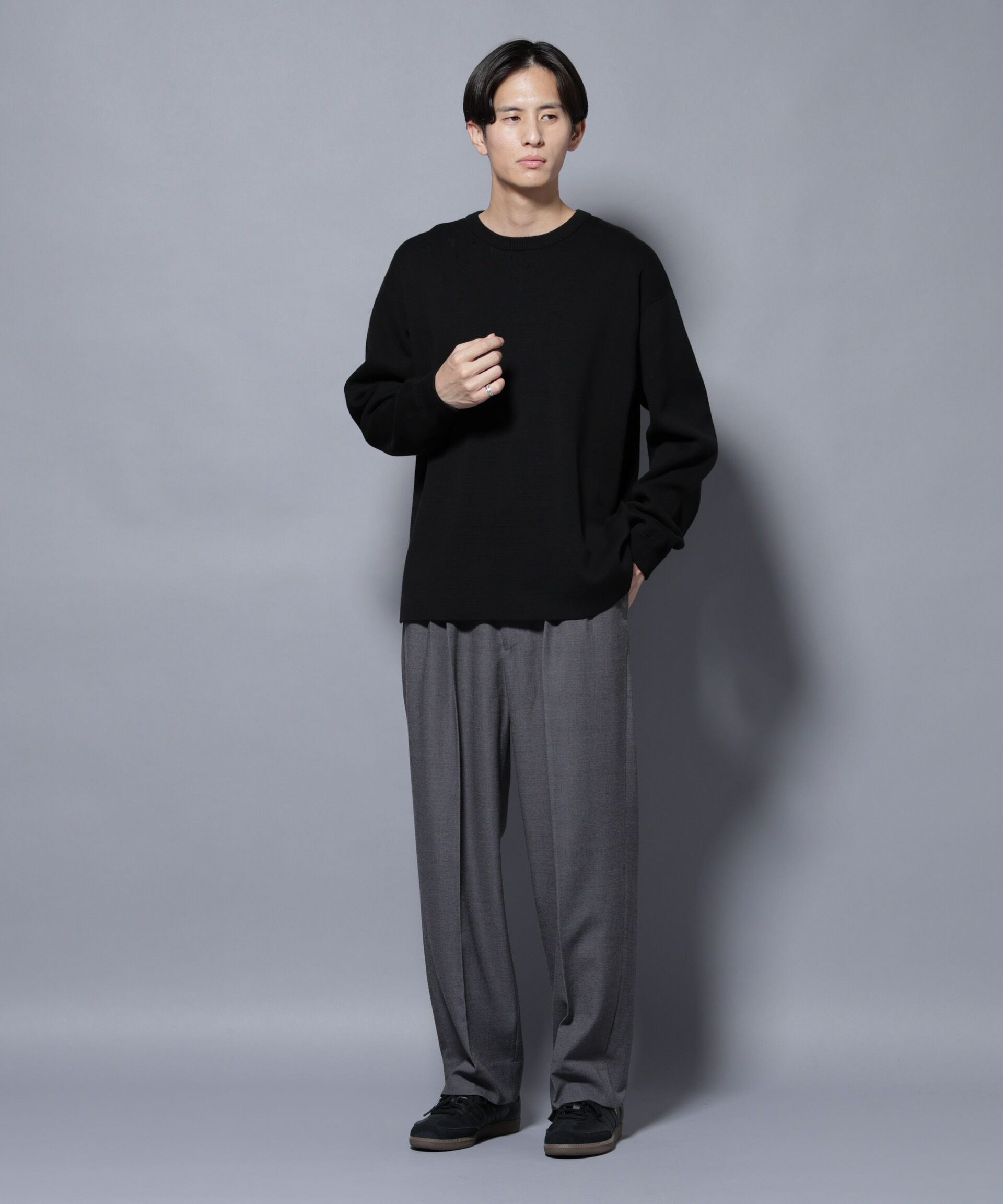 nano･universe「ミラノリブ ワイドクルーネックニット」|ニット・セーター|