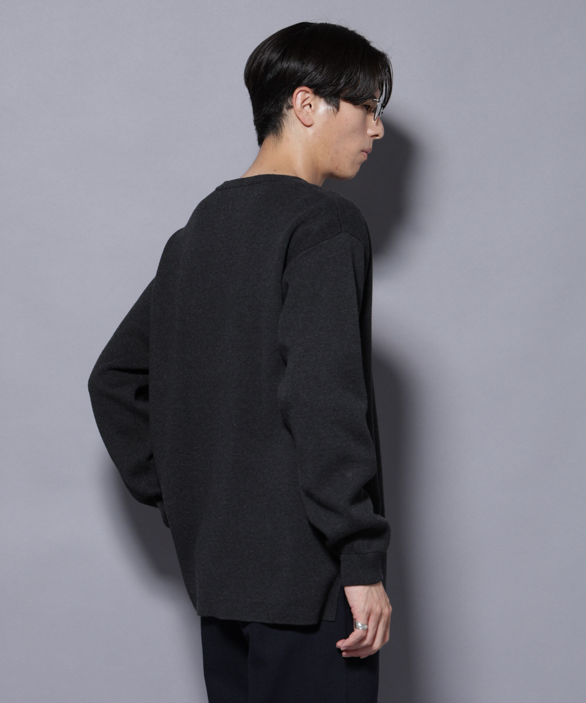 nano･universe「ミラノリブ ワイドクルーネックニット」|ニット・セーター|