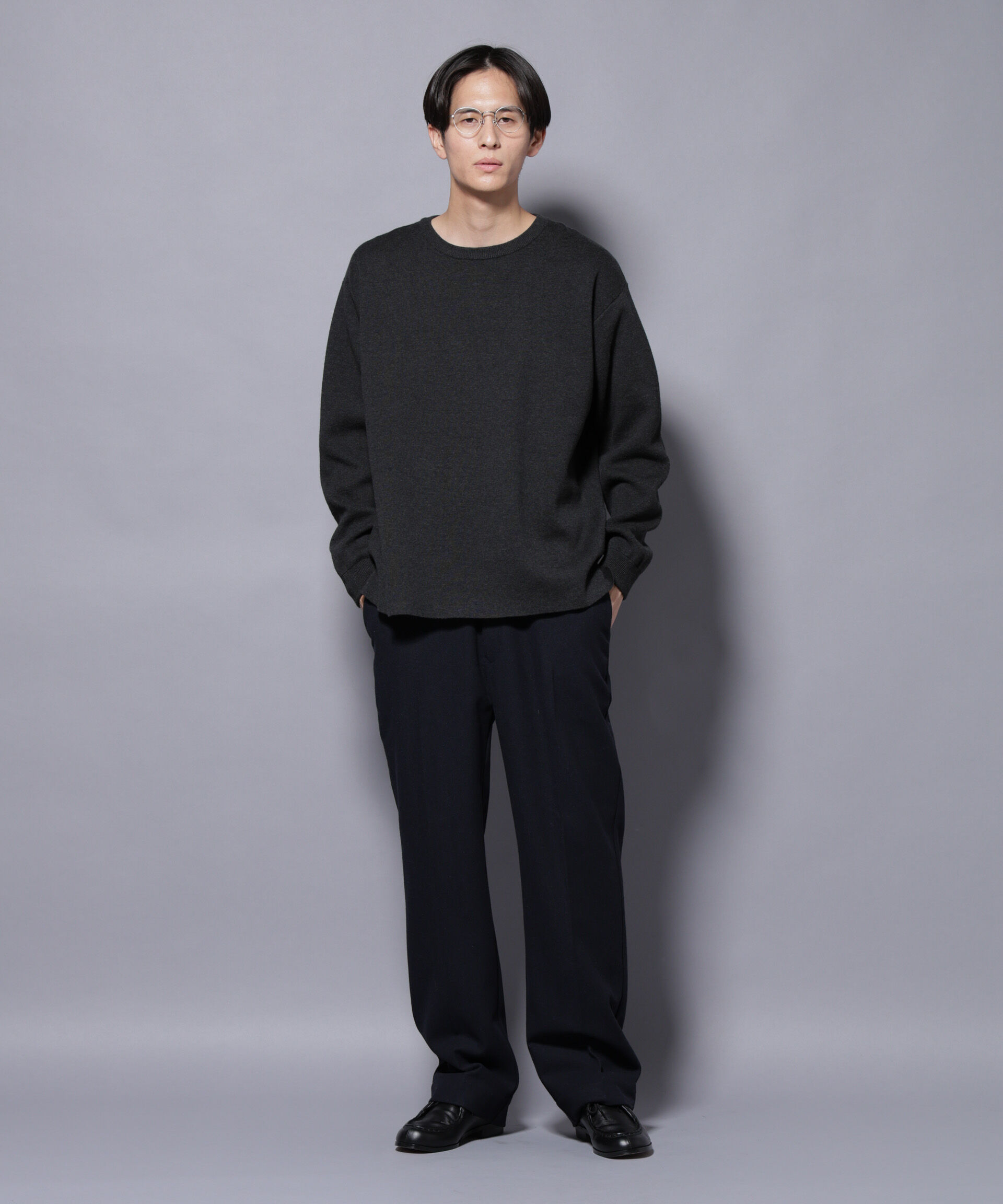 nano･universe「ミラノリブ ワイドクルーネックニット」|ニット・セーター|