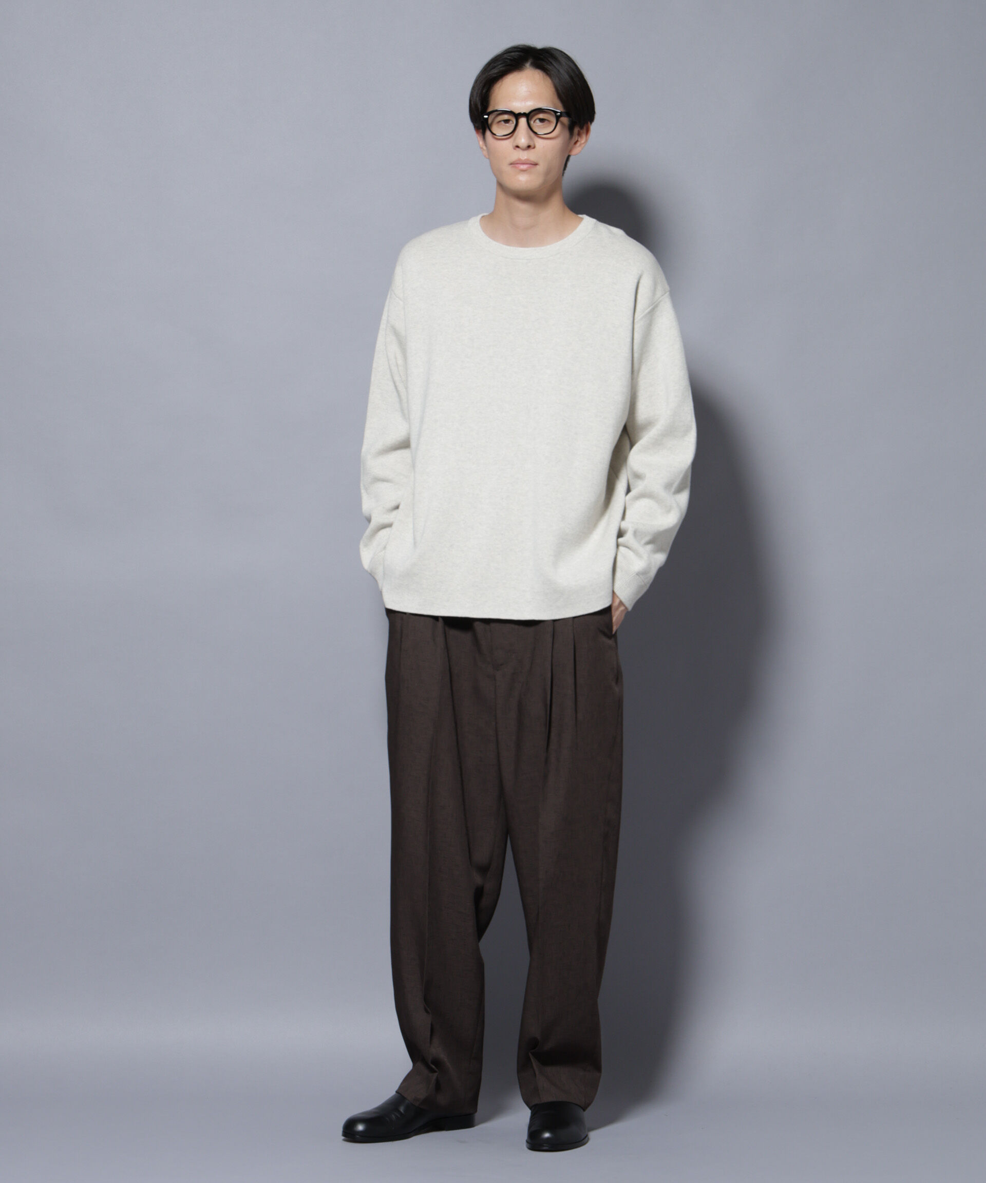 nano･universe「ミラノリブ ワイドクルーネックニット」|ニット・セーター|