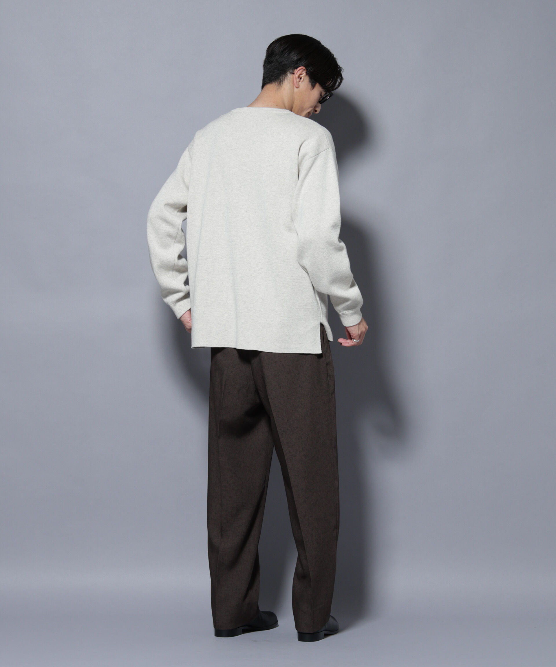 nano･universe「ミラノリブ ワイドクルーネックニット」|ニット・セーター|