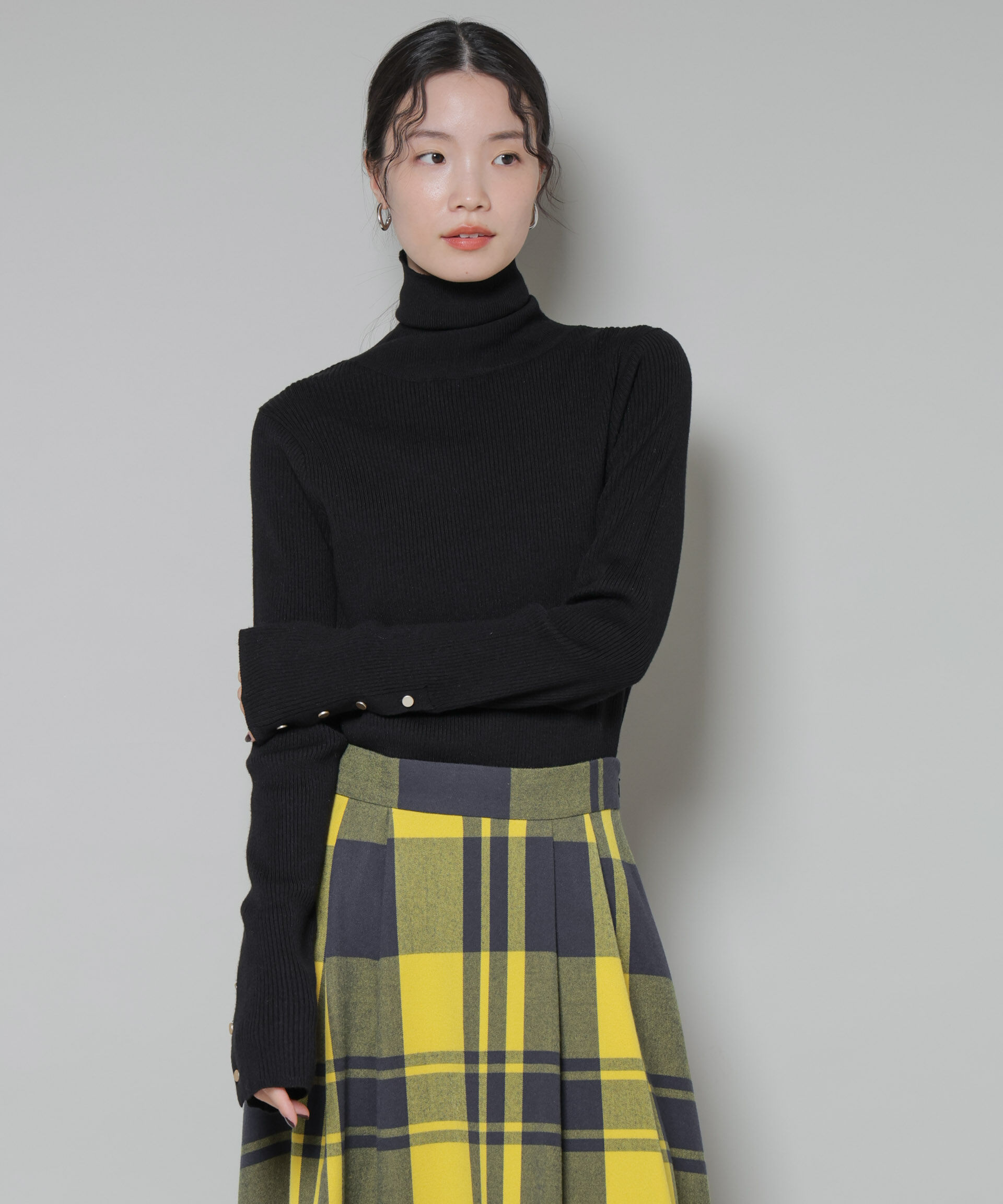 nano･universe「洗濯機洗可メタルボタンリブニット」|ニット・セーター|