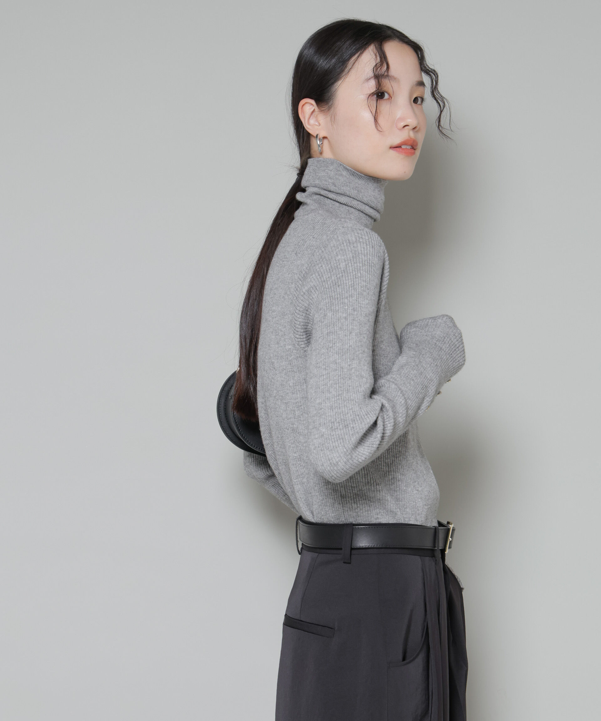 nano･universe「洗濯機洗可メタルボタンリブニット」|ニット・セーター|