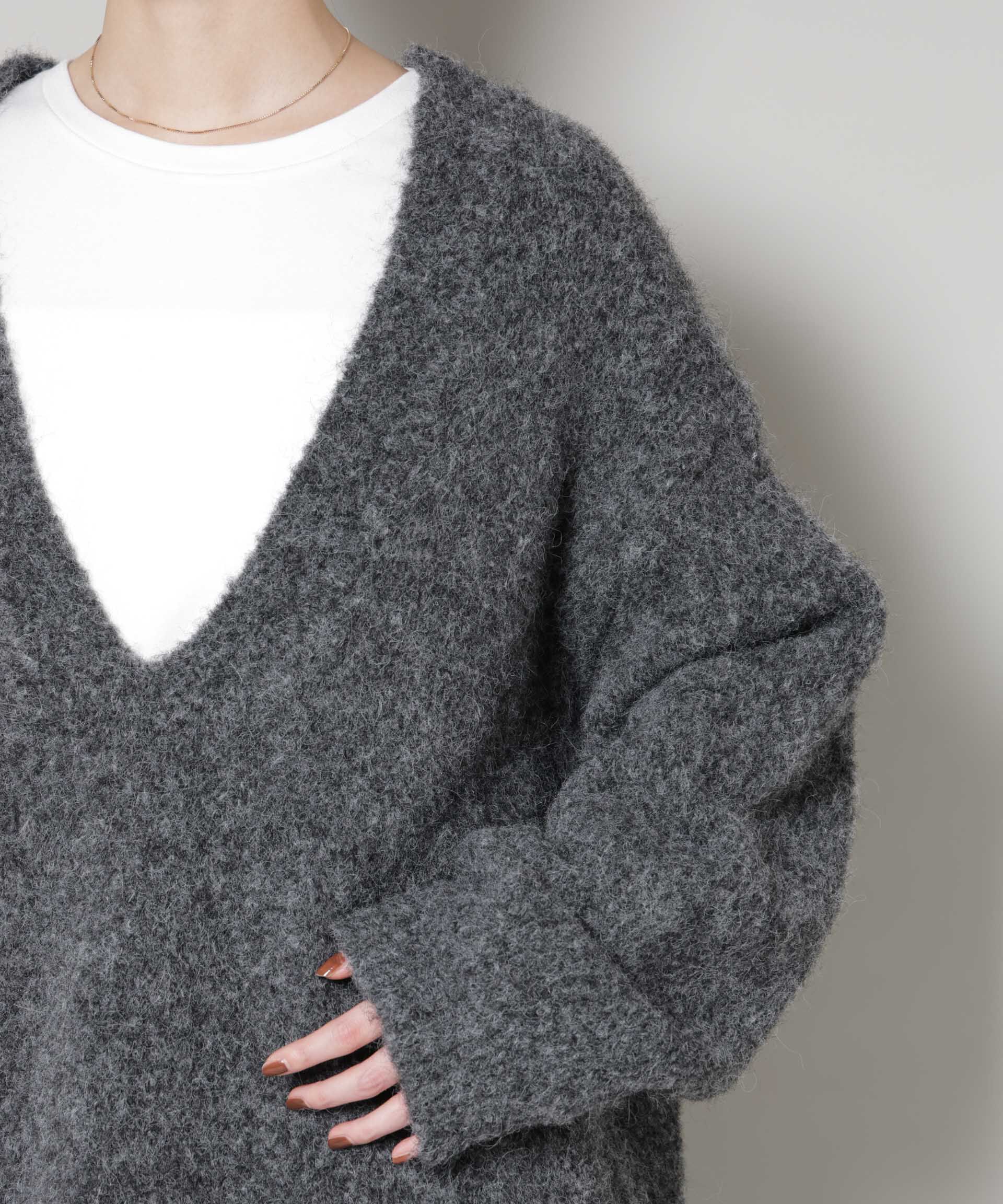 nano･universe「深Vネックオーバーニットプルオーバー」|ニット・セーター|