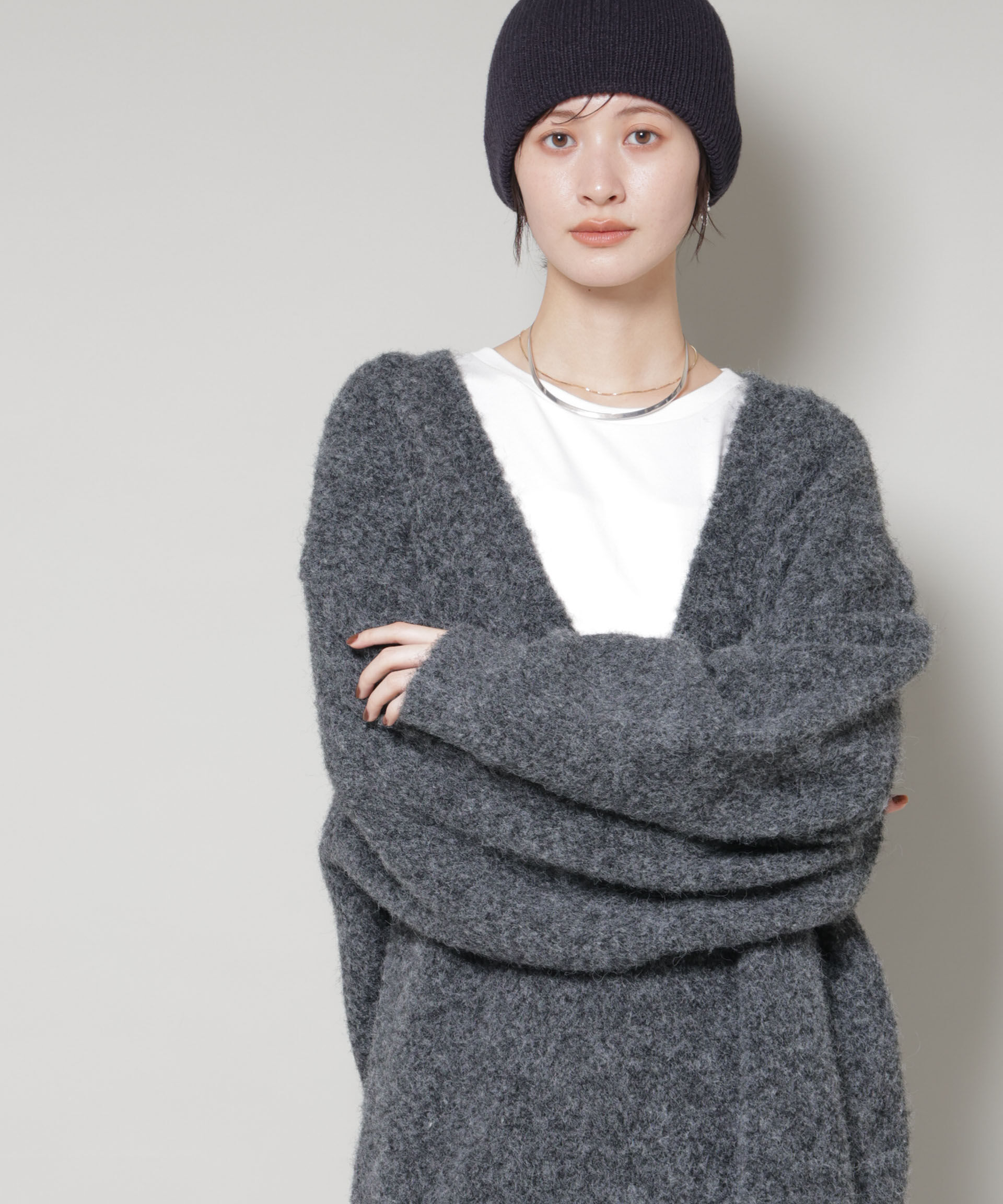 nano･universe「深Vネックオーバーニットプルオーバー」|ニット・セーター|
