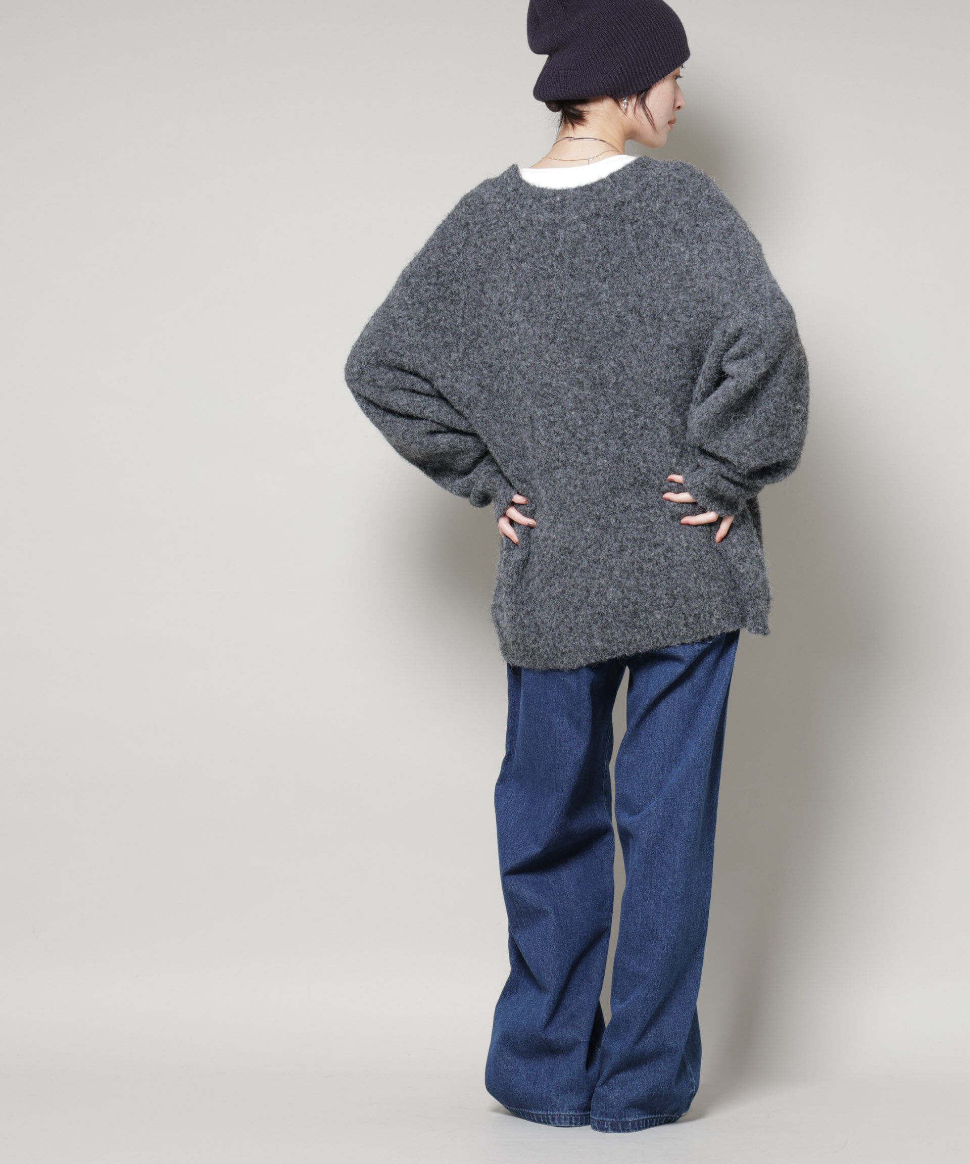 nano･universe「深Vネックオーバーニットプルオーバー」|ニット・セーター|