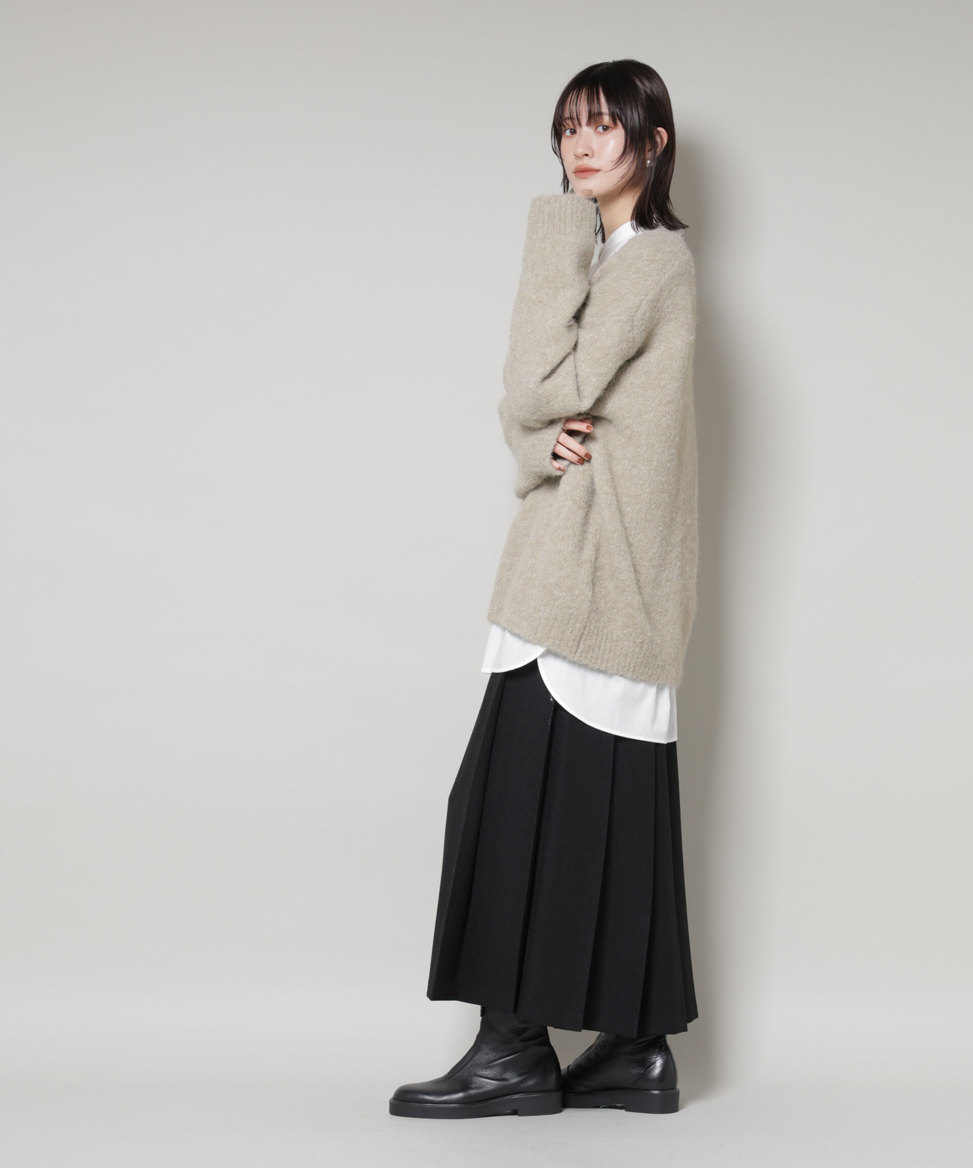 nano･universe「深Vネックオーバーニットプルオーバー」|ニット・セーター|