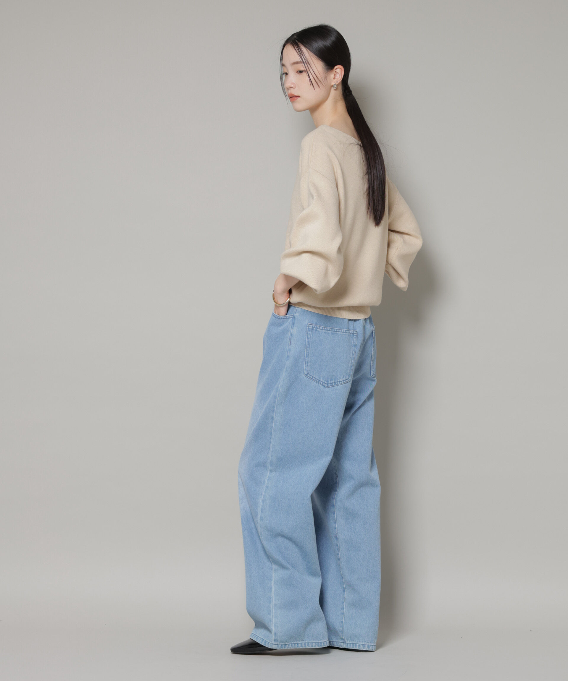 nano･universe「前後2wayセンターパール釦プルオーバーニット」|ニット・セーター|