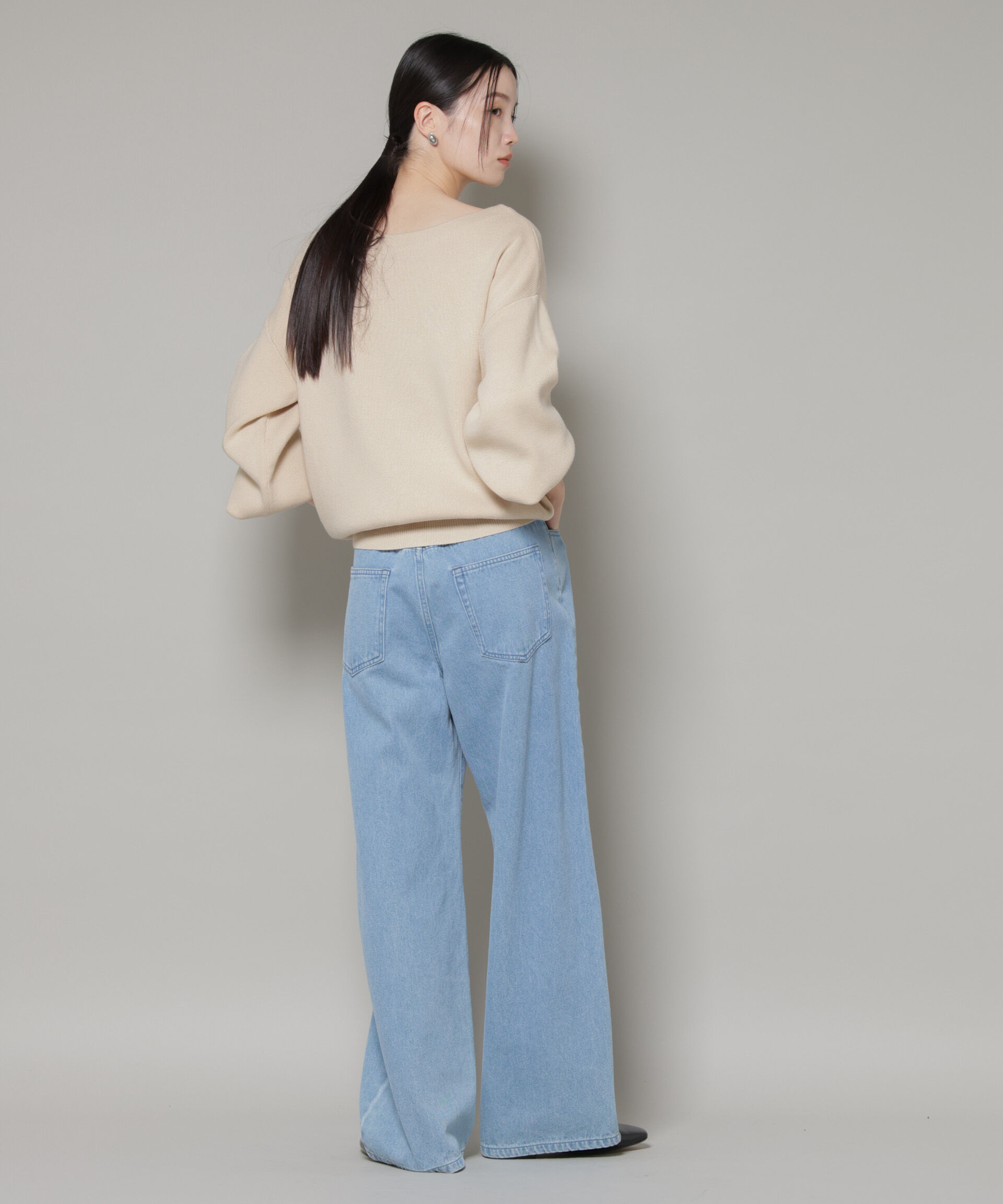 nano･universe「前後2wayセンターパール釦プルオーバーニット」|ニット・セーター|