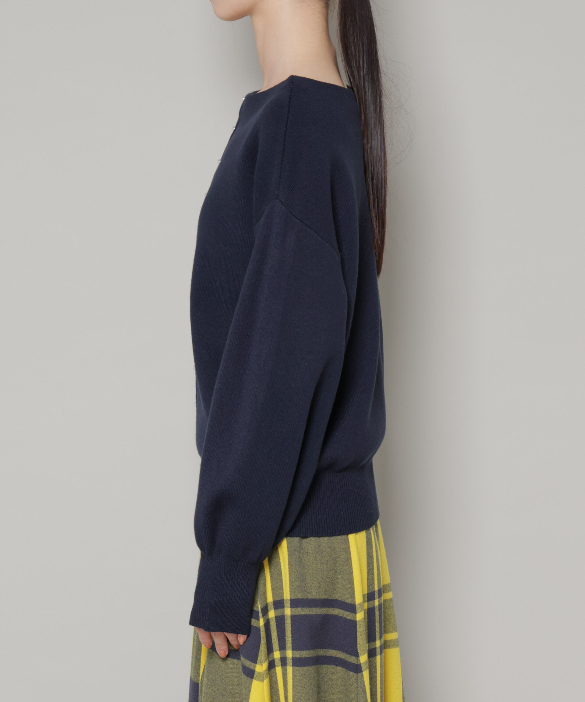 nano･universe「前後2wayセンターパール釦プルオーバーニット」|ニット・セーター|