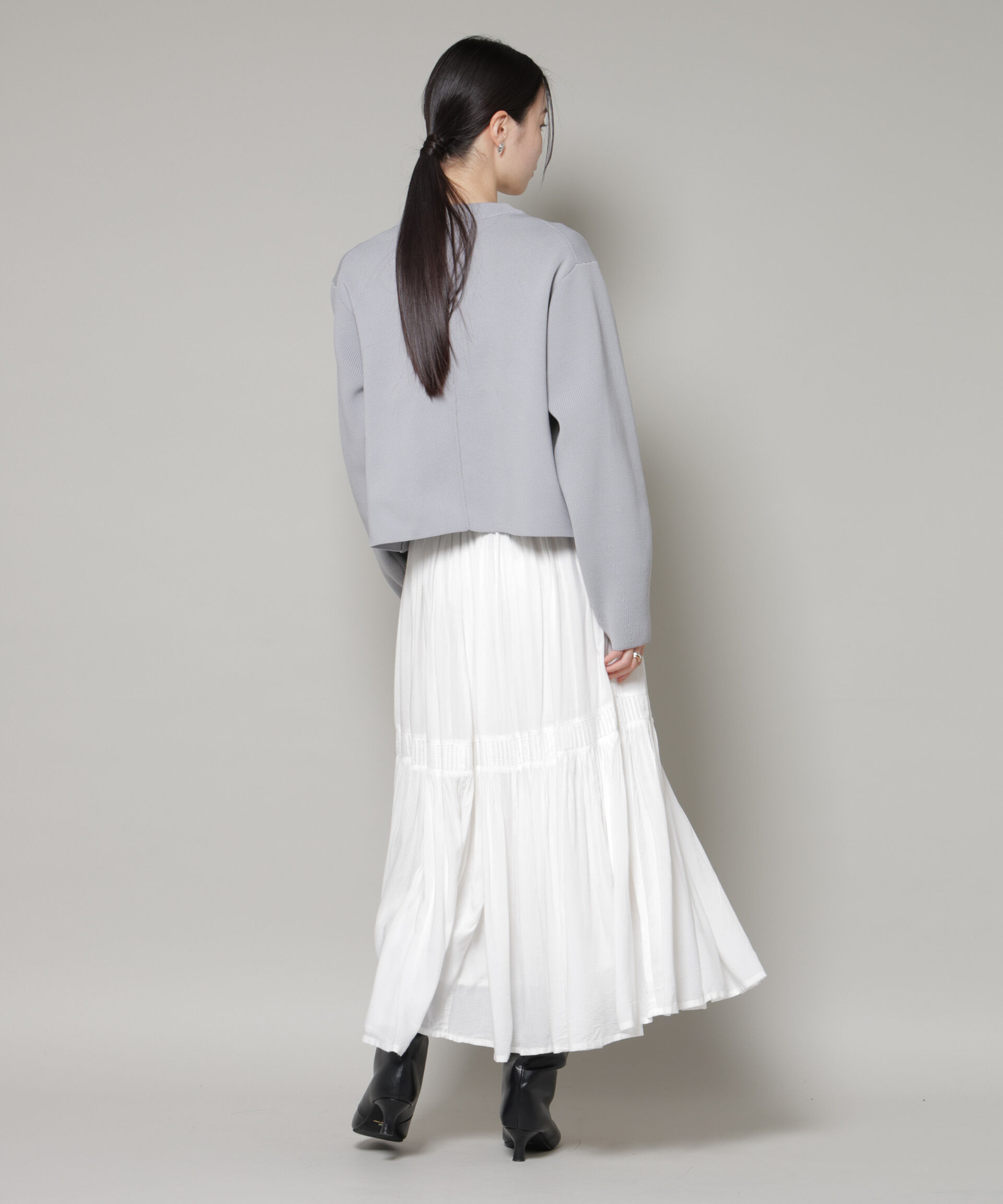 nano･universe「ビッグボタンクルーネックニットカーディガン」|ニット・セーター|