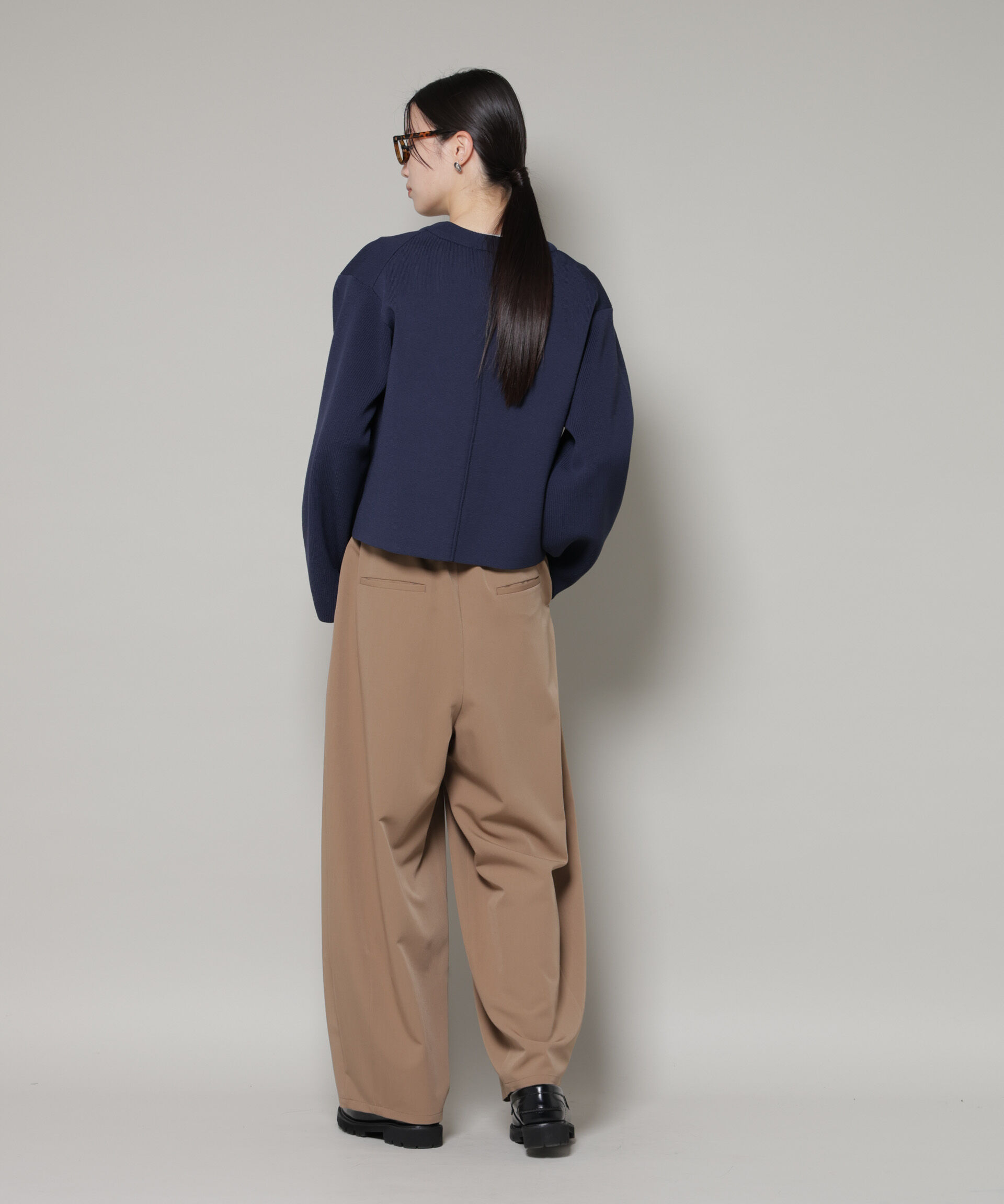 nano･universe「ビッグボタンクルーネックニットカーディガン」|ニット・セーター|