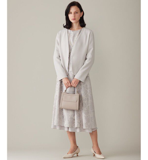 自由区「【セットアップ対応・洗える】トリアセダブルクロスノーカラー ジャケット」|ノーカラージャケット|