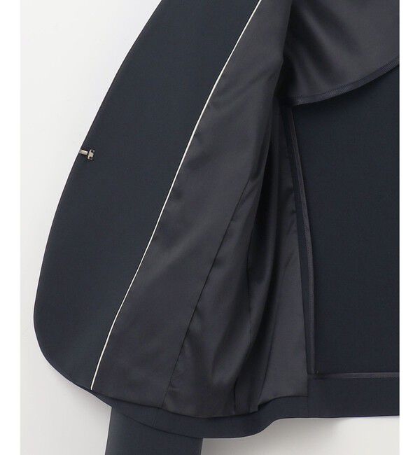 自由区「【セットアップ対応・洗える】トリアセダブルクロスノーカラー ジャケット」|ノーカラージャケット|