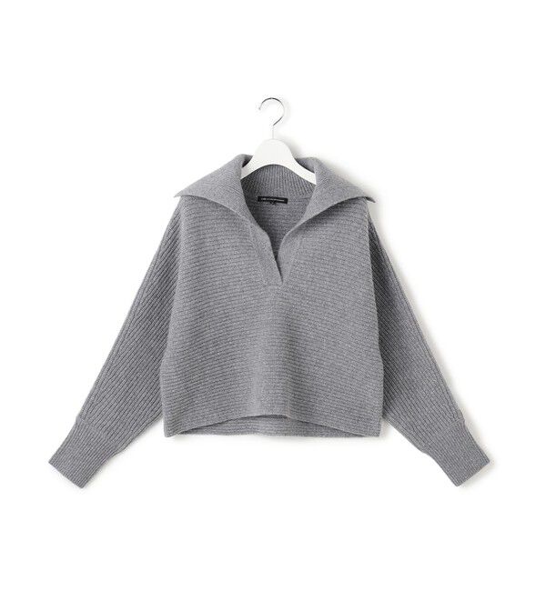 23区「【洗える】ウールカシミヤチャンキー クロップド スキッパーニット」|ニット・セーター|