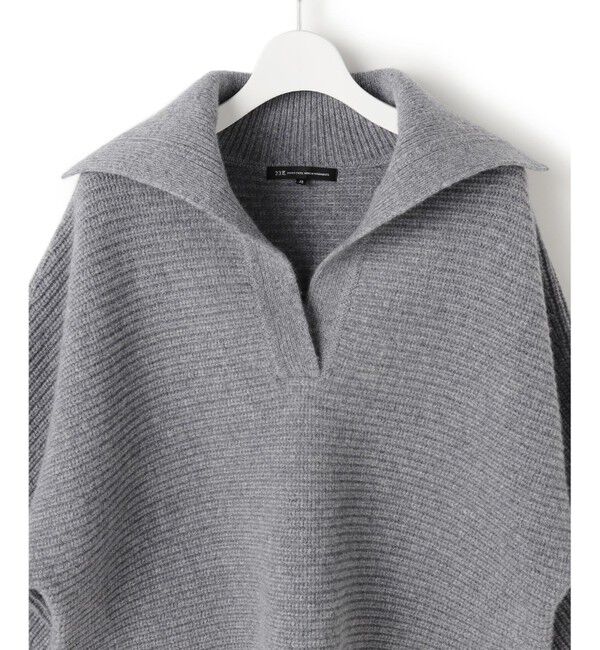 23区「【洗える】ウールカシミヤチャンキー クロップド スキッパーニット」|ニット・セーター|