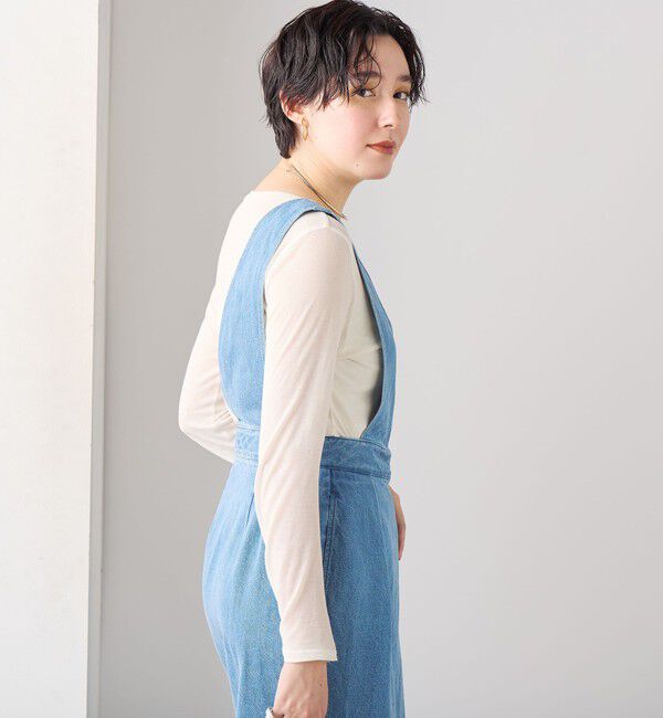 Rie Miller「【RM denim】ワンショルダーデニムジャンパースカート」|ワンピース|