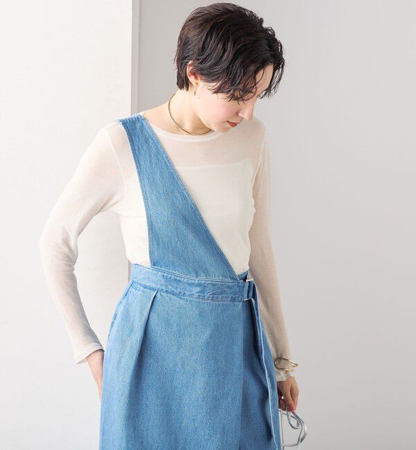 Rie Miller「【RM denim】ワンショルダーデニムジャンパースカート」|ワンピース|