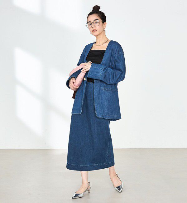 Rie Miller「【RM denim】スリットタイトデニムスカート」|タイト|