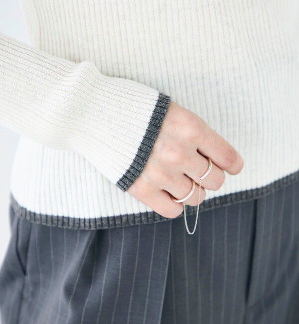 NOLLEY'S「《手洗い可能》3&times;2リブ配色タートルネック」|ニット・セーター|