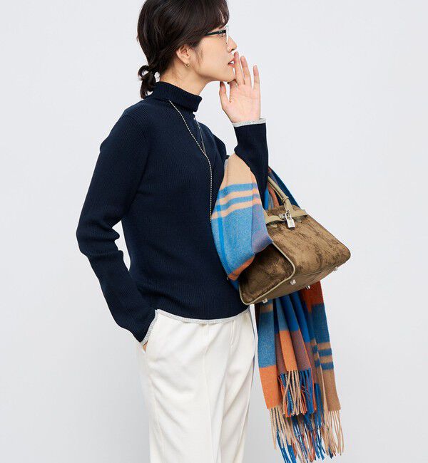 NOLLEY'S「《手洗い可能》3&times;2リブ配色タートルネック」|ニット・セーター|