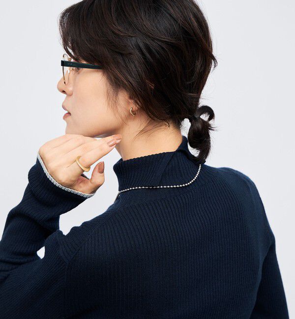 NOLLEY'S「《手洗い可能》3&times;2リブ配色タートルネック」|ニット・セーター|