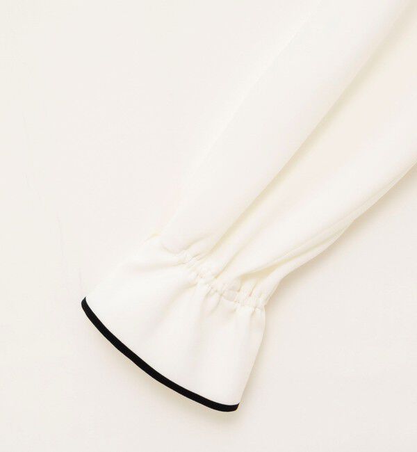 NOLLEY'S「《セットアップ対応》ウォッシャブルストレッチジョーゼットボウタイ風ペプラムブラウス」|シャツ・ブラウス|