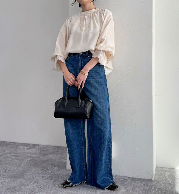 fredy emue「シャイニーシアー2WAYギャザーブラウス」|シャツ・ブラウス|