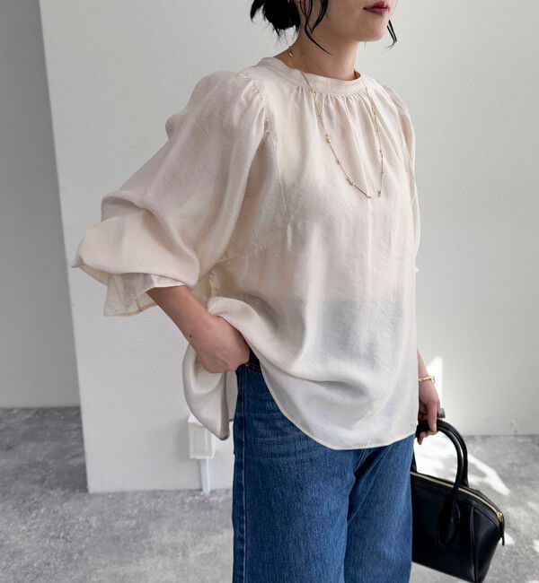 fredy emue「シャイニーシアー2WAYギャザーブラウス」|シャツ・ブラウス|