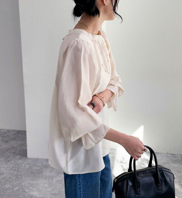 fredy emue「シャイニーシアー2WAYギャザーブラウス」|シャツ・ブラウス|