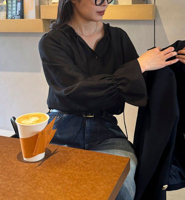 fredy emue「シャイニーシアー2WAYギャザーブラウス」|シャツ・ブラウス|