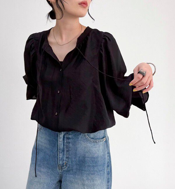 fredy emue「シャイニーシアー2WAYギャザーブラウス」|シャツ・ブラウス|
