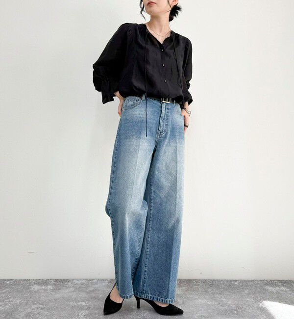 fredy emue「シャイニーシアー2WAYギャザーブラウス」|シャツ・ブラウス|